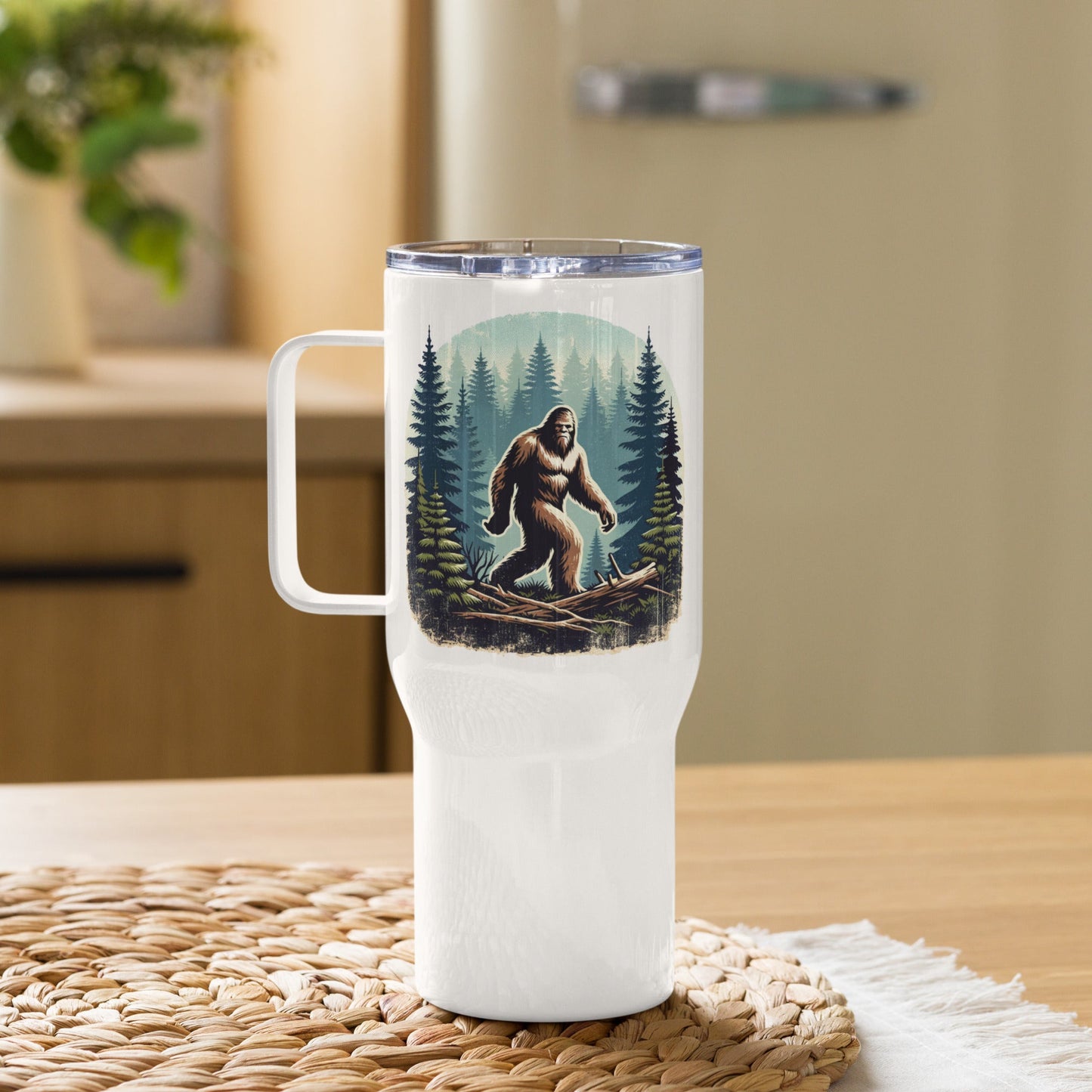 Bigfoot Forest Travel Mug With Handle (25 oz and 40 oz) - Travel Mug - Discovery Co.