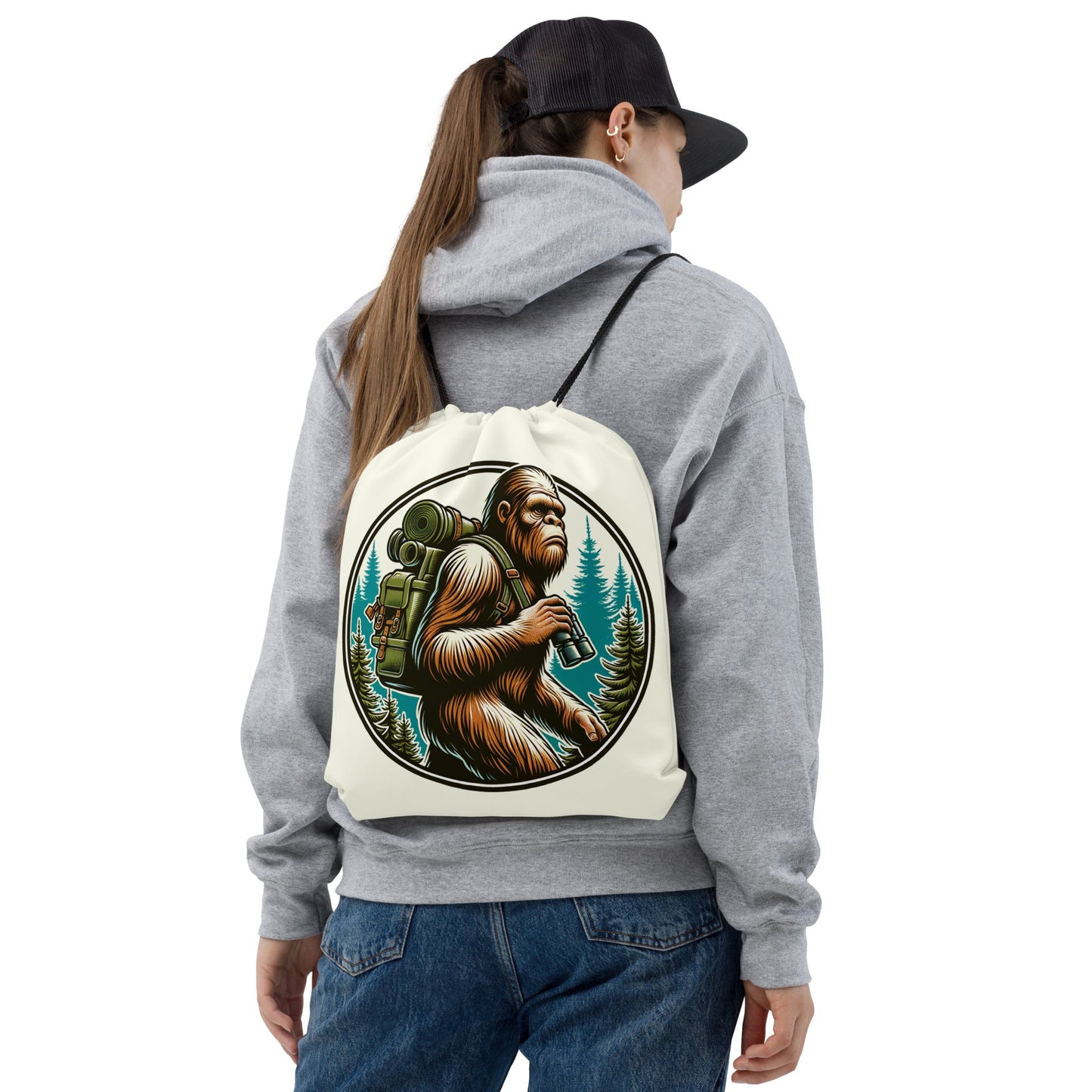 Bigfoot Hiking Drawstring Bag - Drawstring Bag - Discovery Co.