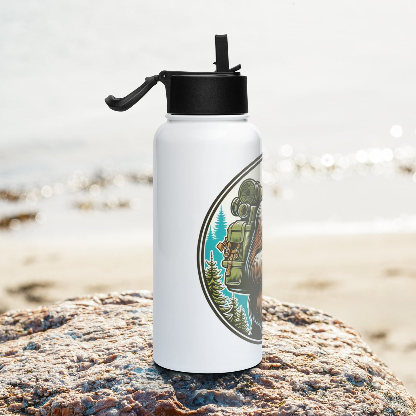 Bigfoot Hiking Stainless Steel Water Bottle With Straw Lid - Stainless Steel Water Bottle With Straw Lid - Discovery Co.