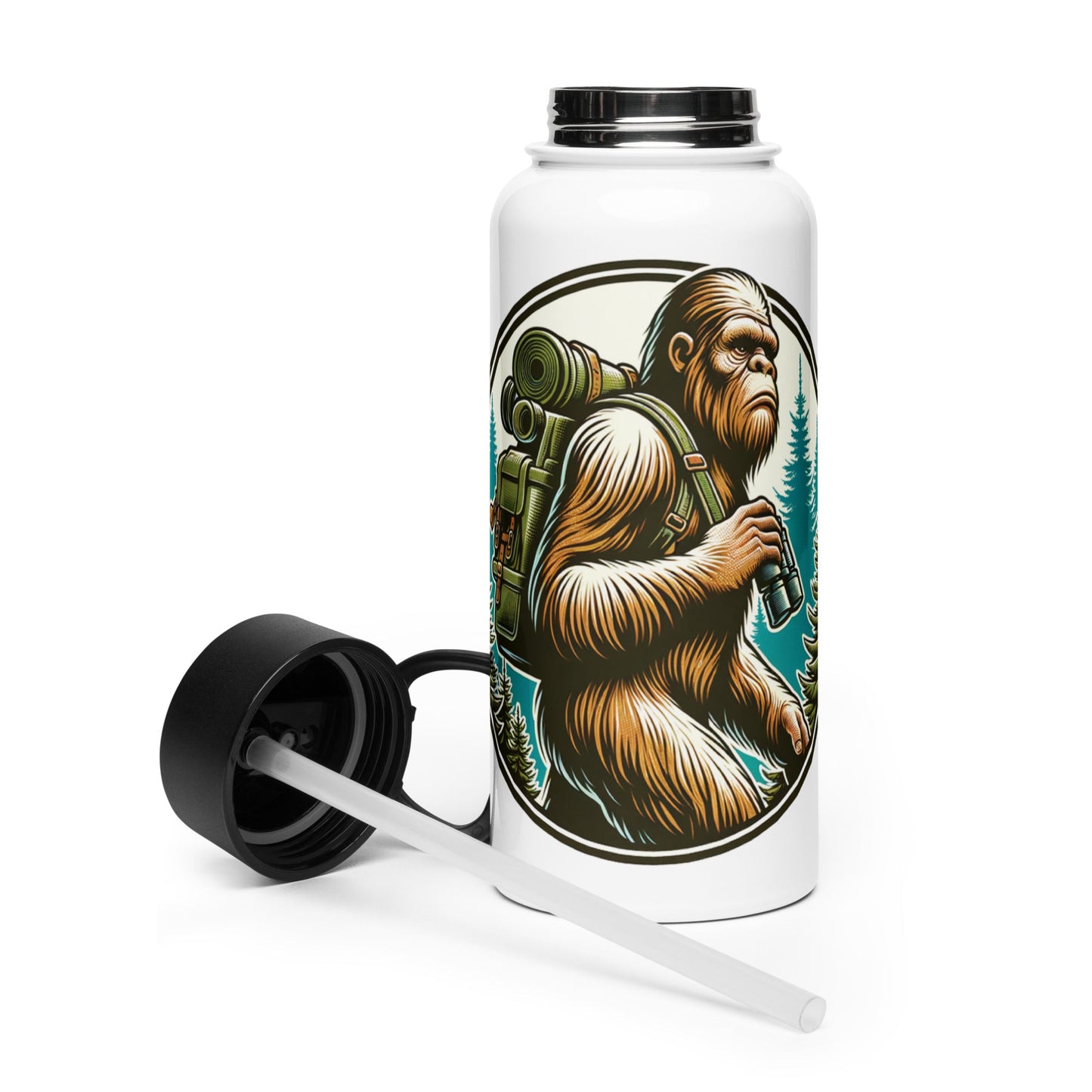 Bigfoot Hiking Stainless Steel Water Bottle With Straw Lid - Stainless Steel Water Bottle With Straw Lid - Discovery Co.