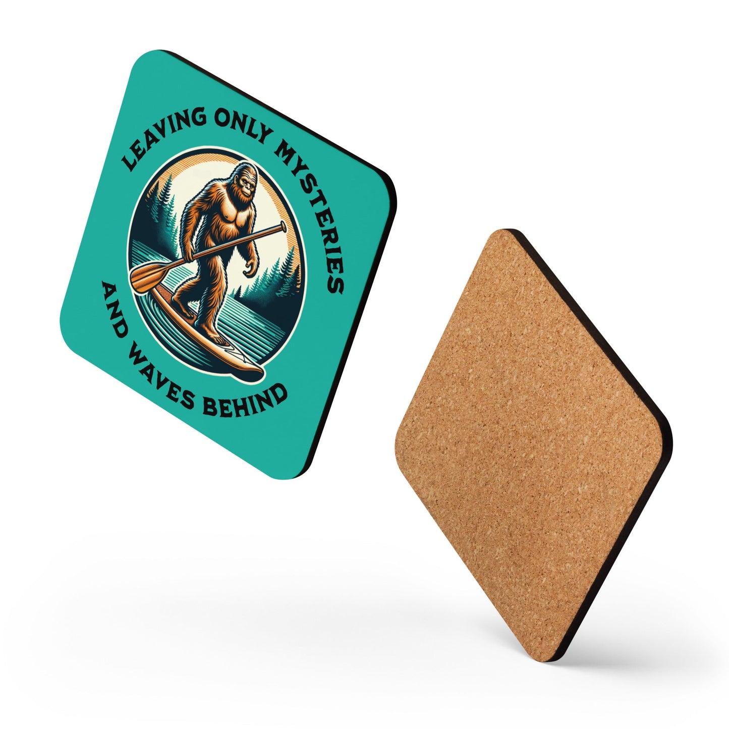 Bigfoot Paddle Boarding Cork - Back Coaster - Coasters - Discovery Co.