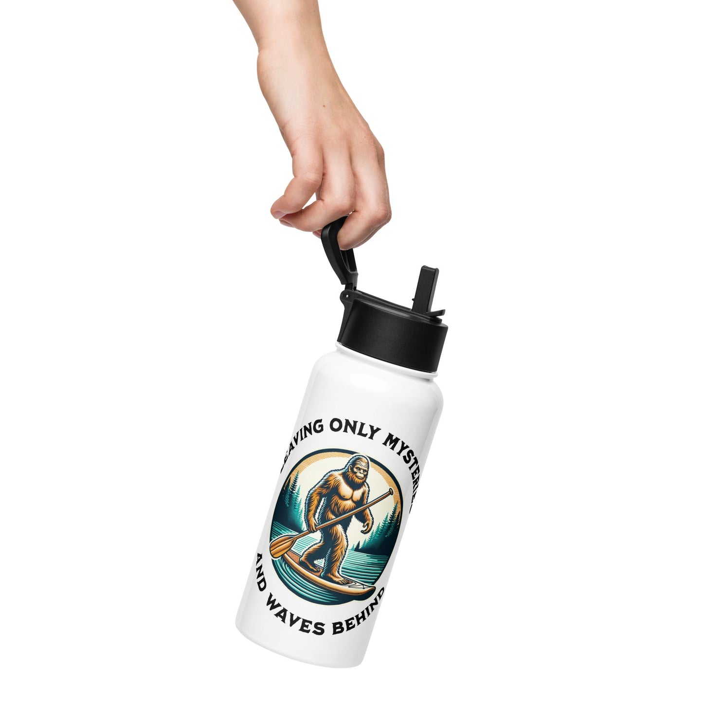 Bigfoot Paddle Boarding Stainless Steel Water Bottle With Straw Lid - Stainless Steel Water Bottle With Straw Lid - Discovery Co.