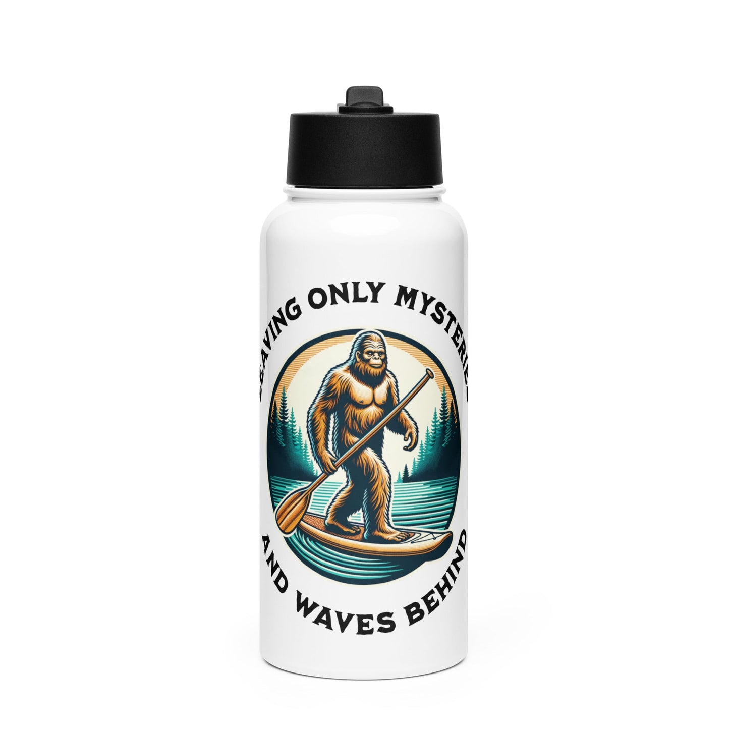 Bigfoot Paddle Boarding Stainless Steel Water Bottle With Straw Lid - Stainless Steel Water Bottle With Straw Lid - Discovery Co.