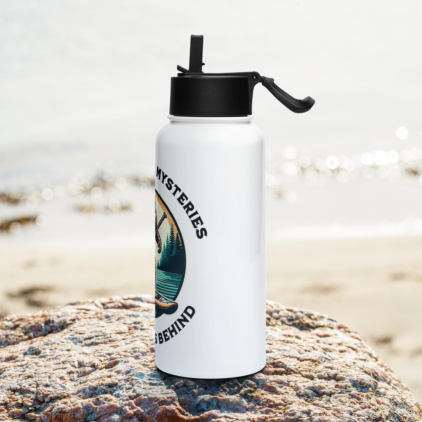 Bigfoot Paddle Boarding Stainless Steel Water Bottle With Straw Lid - Stainless Steel Water Bottle With Straw Lid - Discovery Co.