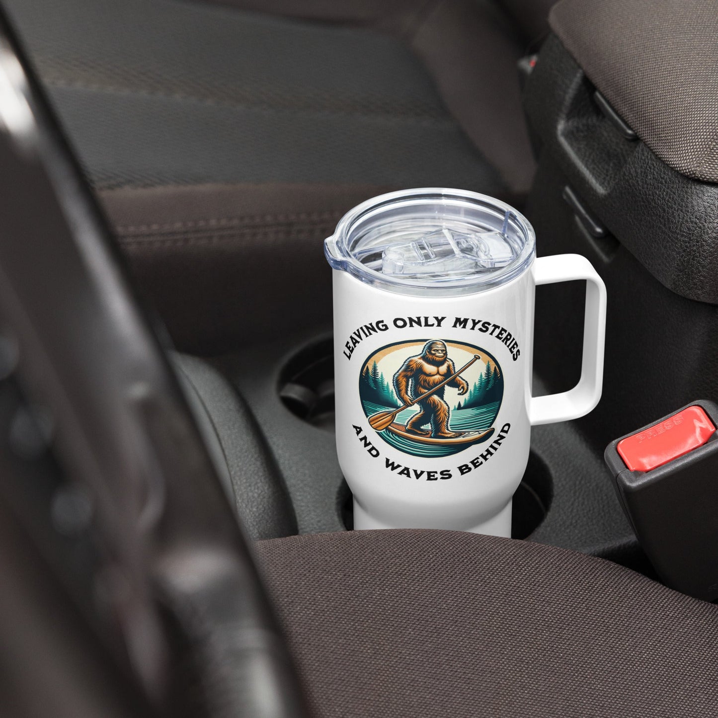 Bigfoot Paddle Boarding Travel Mug With Handle (25 oz and 40 oz) - Travel Mug - Discovery Co.