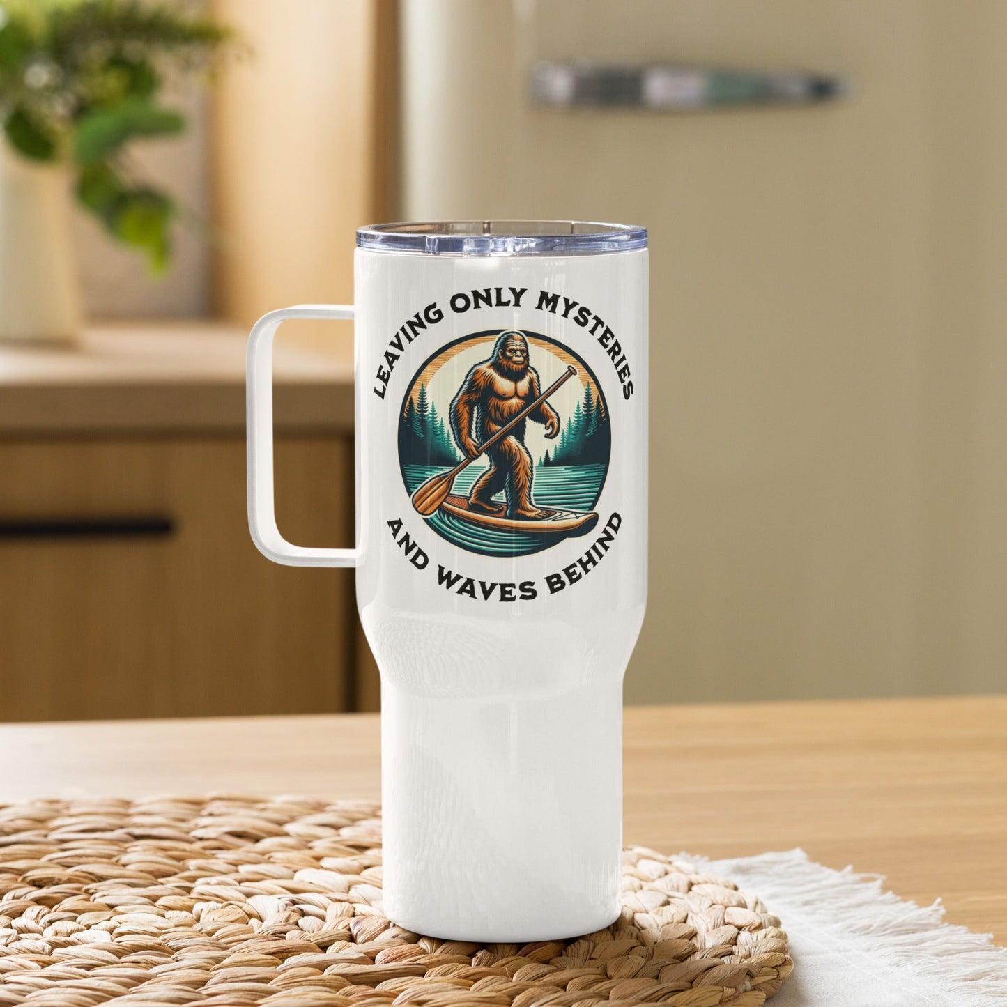 Bigfoot Paddle Boarding Travel Mug With Handle (25 oz and 40 oz) - Travel Mug - Discovery Co.