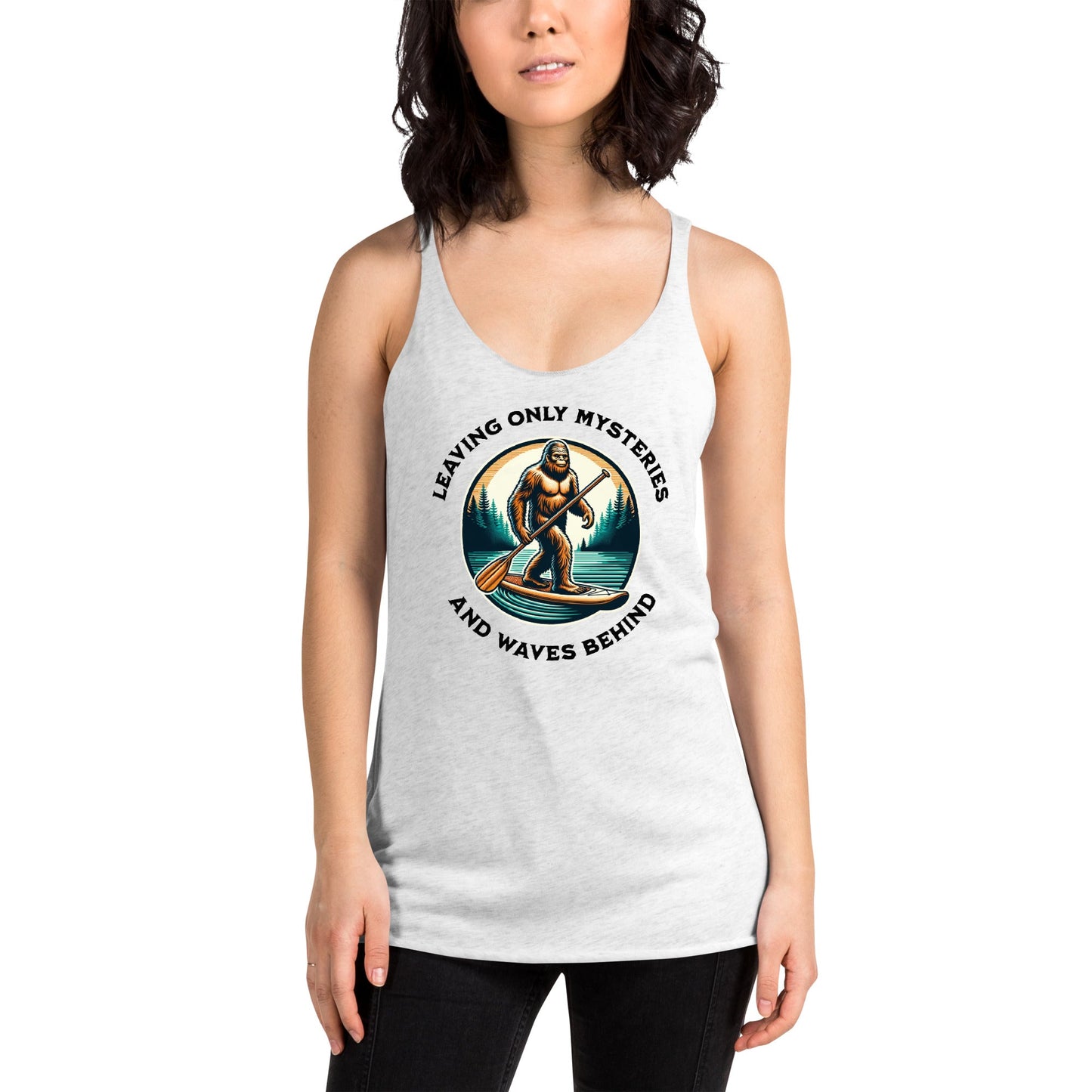 Bigfoot Paddle Boarding Women's Racerback Tank - Women's Shirts - Discovery Co.