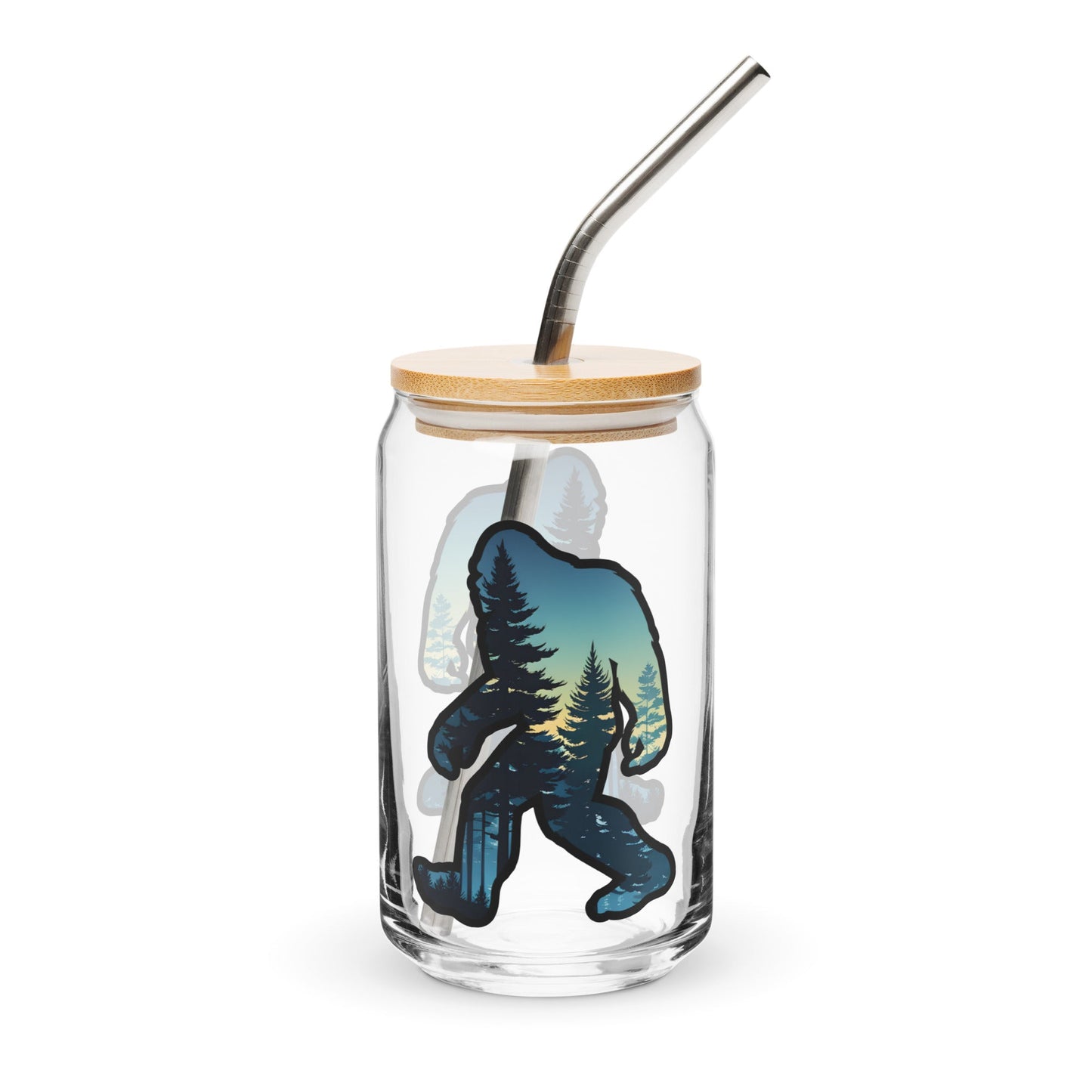 Bigfoot Sunset Forest Can - Shaped Glass - Can - Shaped Glass - Discovery Co.