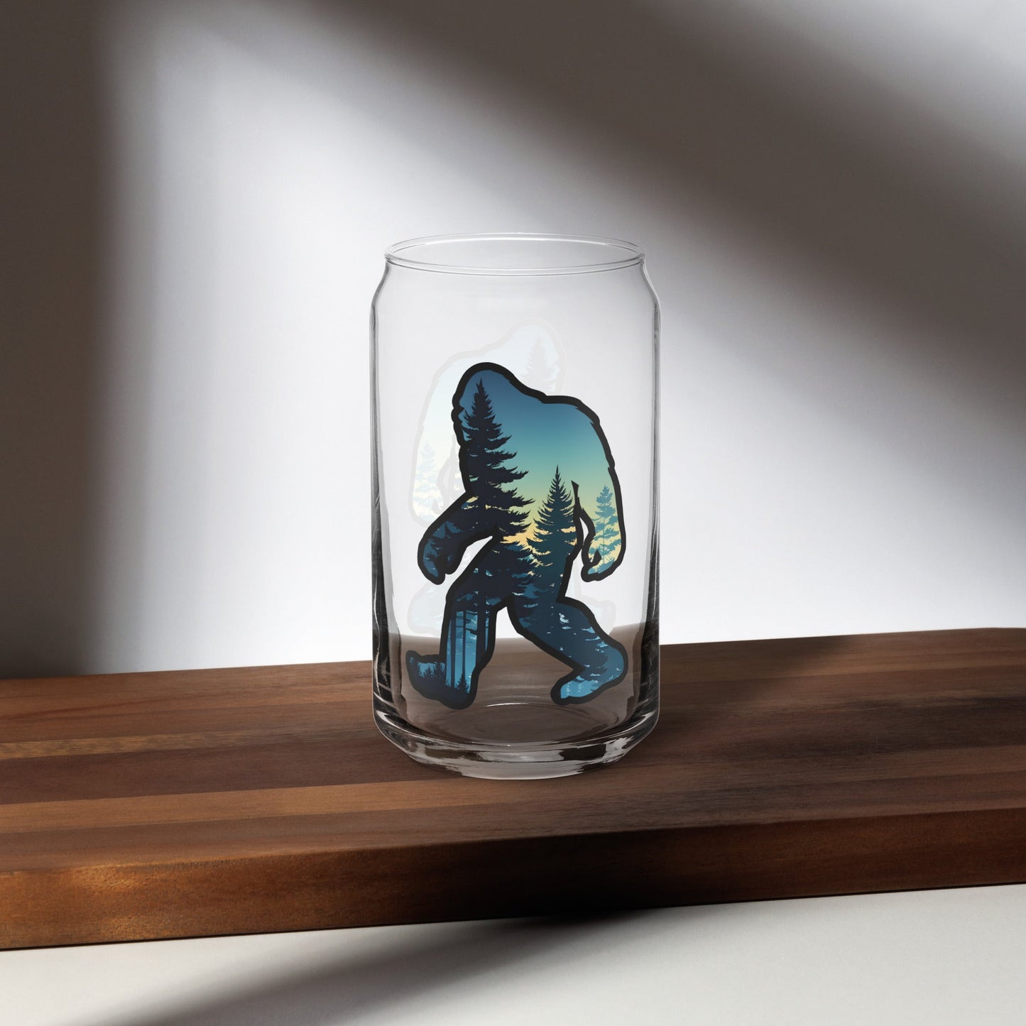 Bigfoot Sunset Forest Can - Shaped Glass - Can - Shaped Glass - Discovery Co.