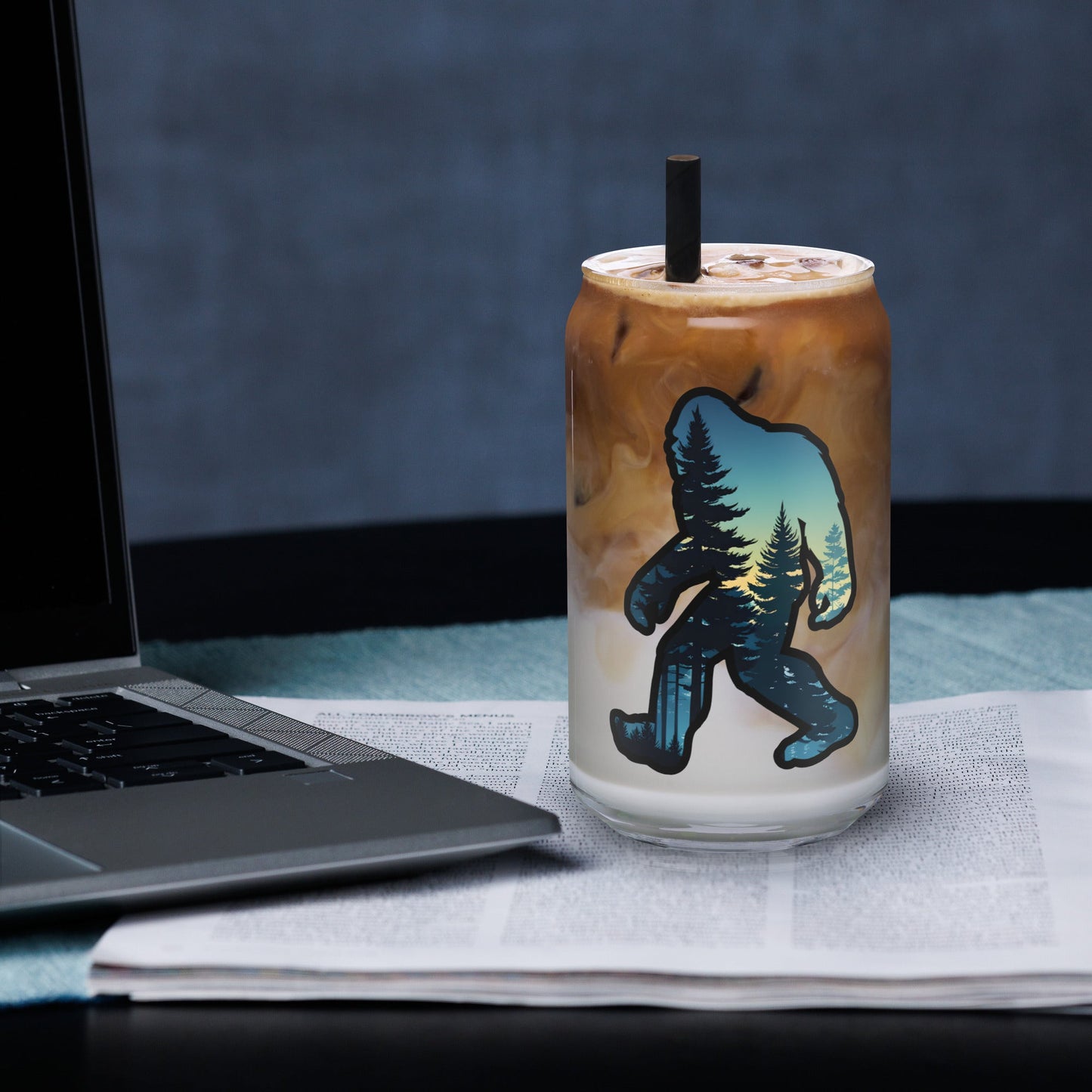 Bigfoot Sunset Forest Can - Shaped Glass - Can - Shaped Glass - Discovery Co.