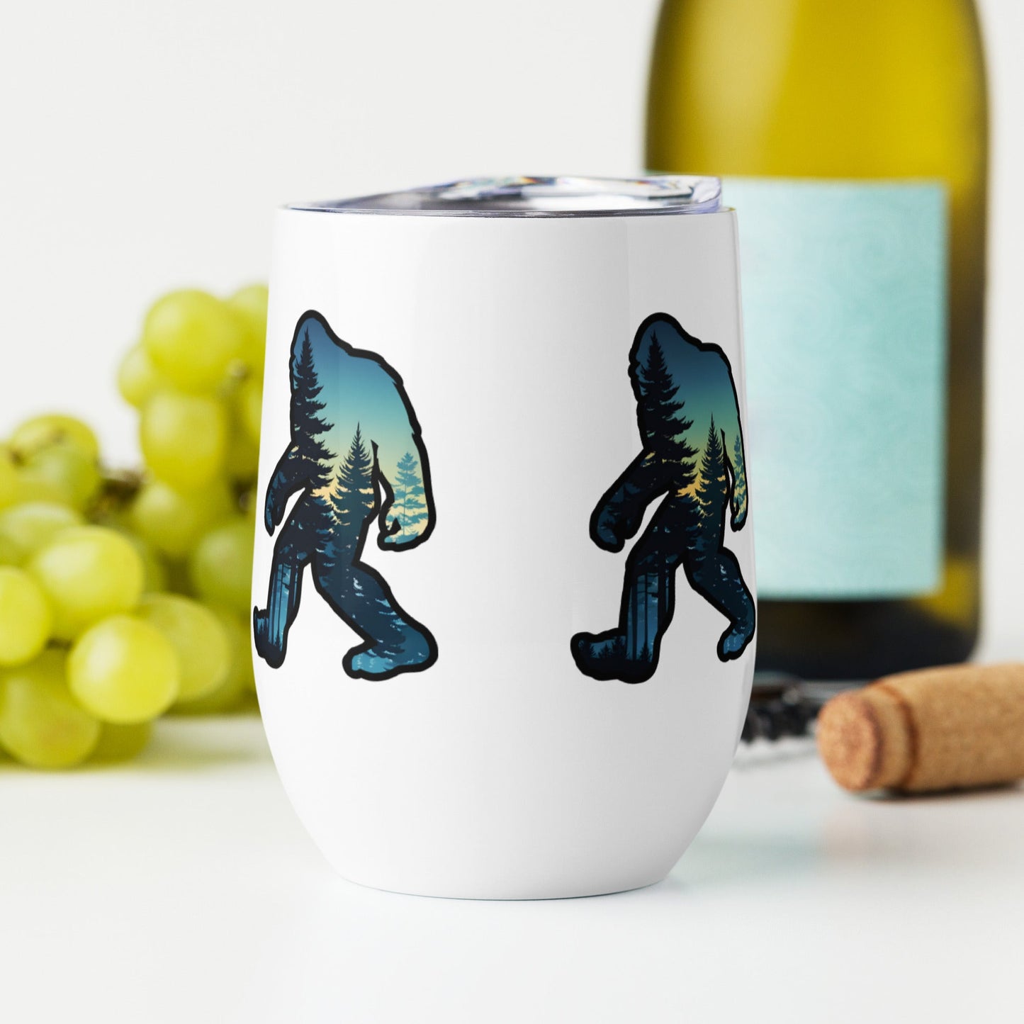Bigfoot Sunset Forest Stainless Steel Wine Tumbler - Steel Tumbler - Discovery Co.