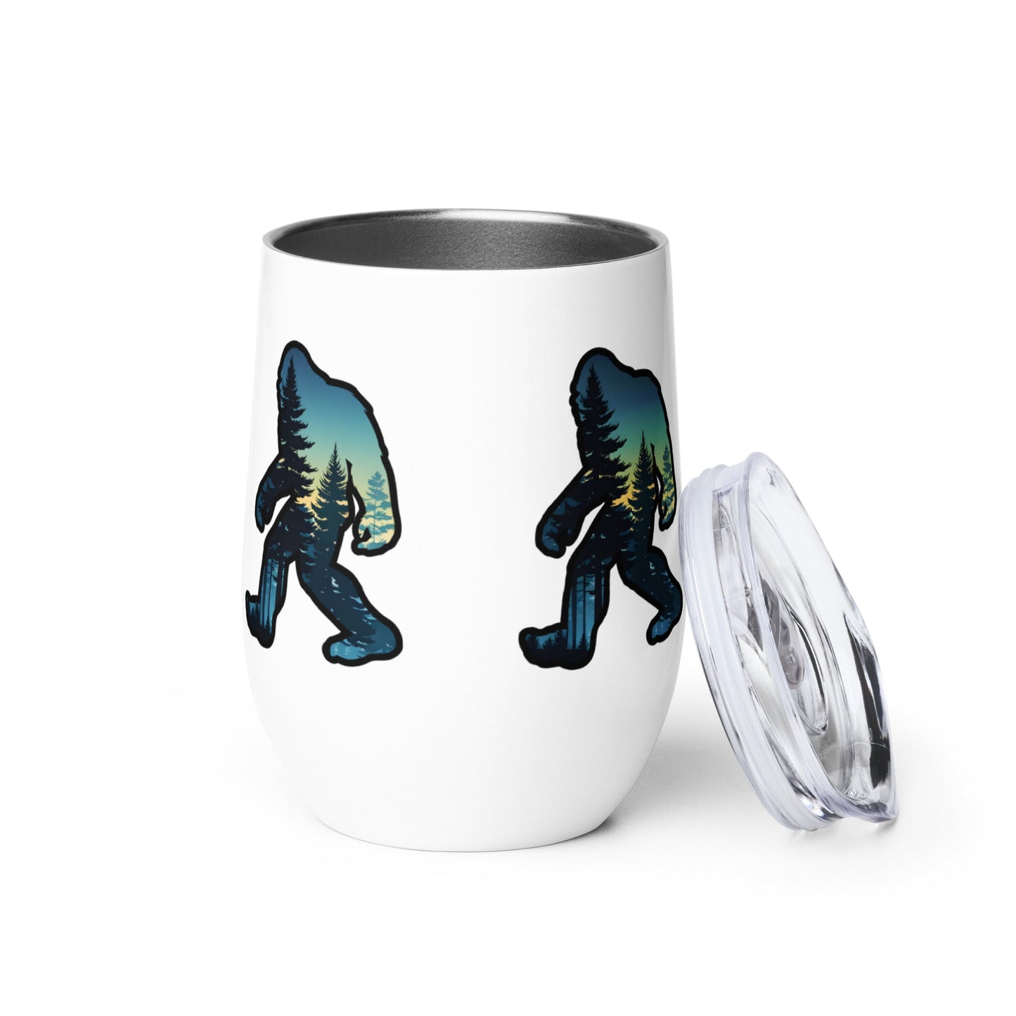 Bigfoot Sunset Forest Stainless Steel Wine Tumbler - Steel Tumbler - Discovery Co.