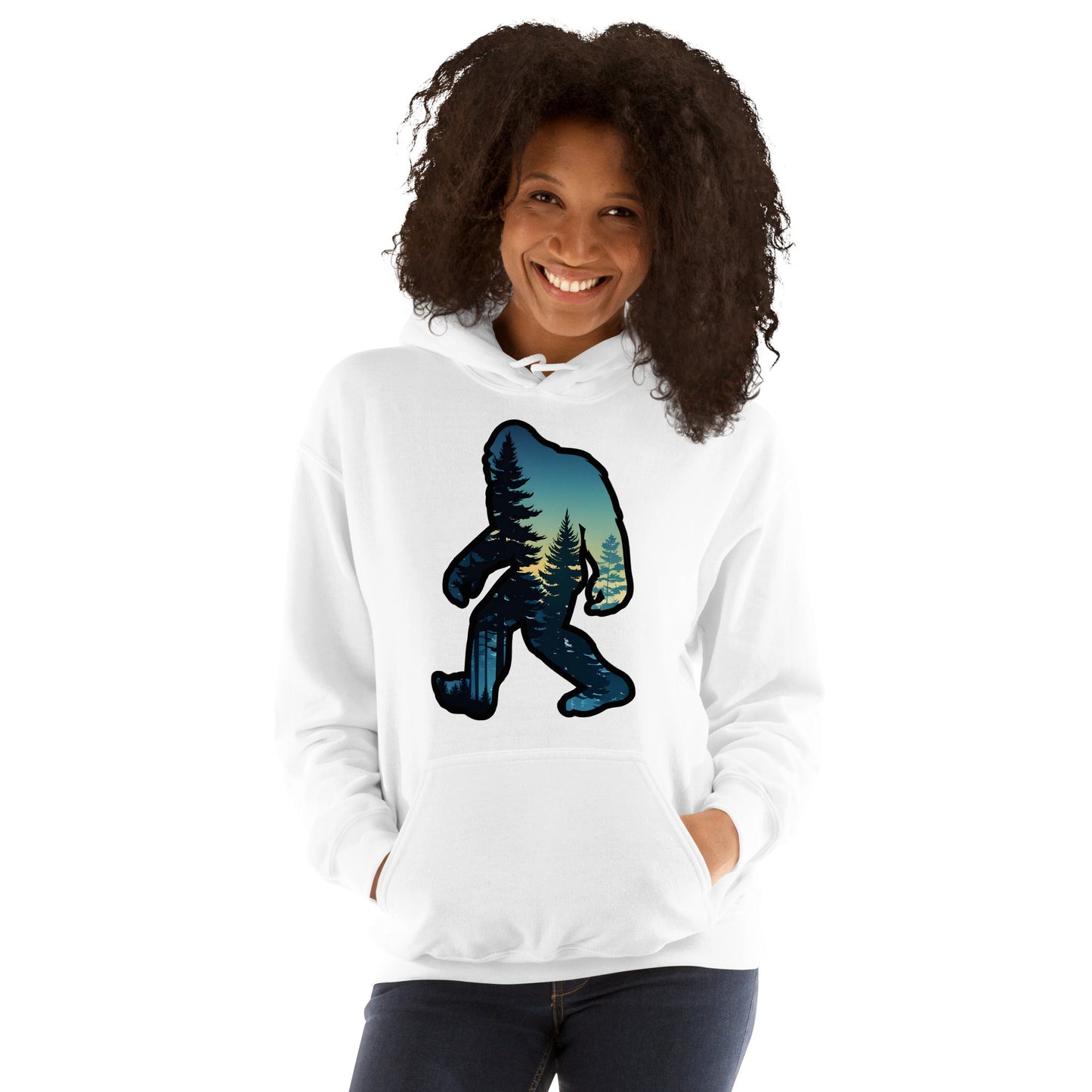 Bigfoot Sunset Forest Women's (Unisex) Hoodie - Hoodies - Discovery Co.