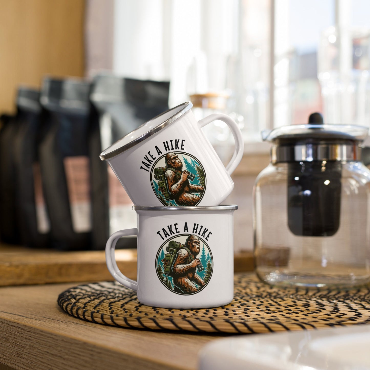 Bigfoot Take A Hike Enamel Mug - Mugs - Discovery Co.