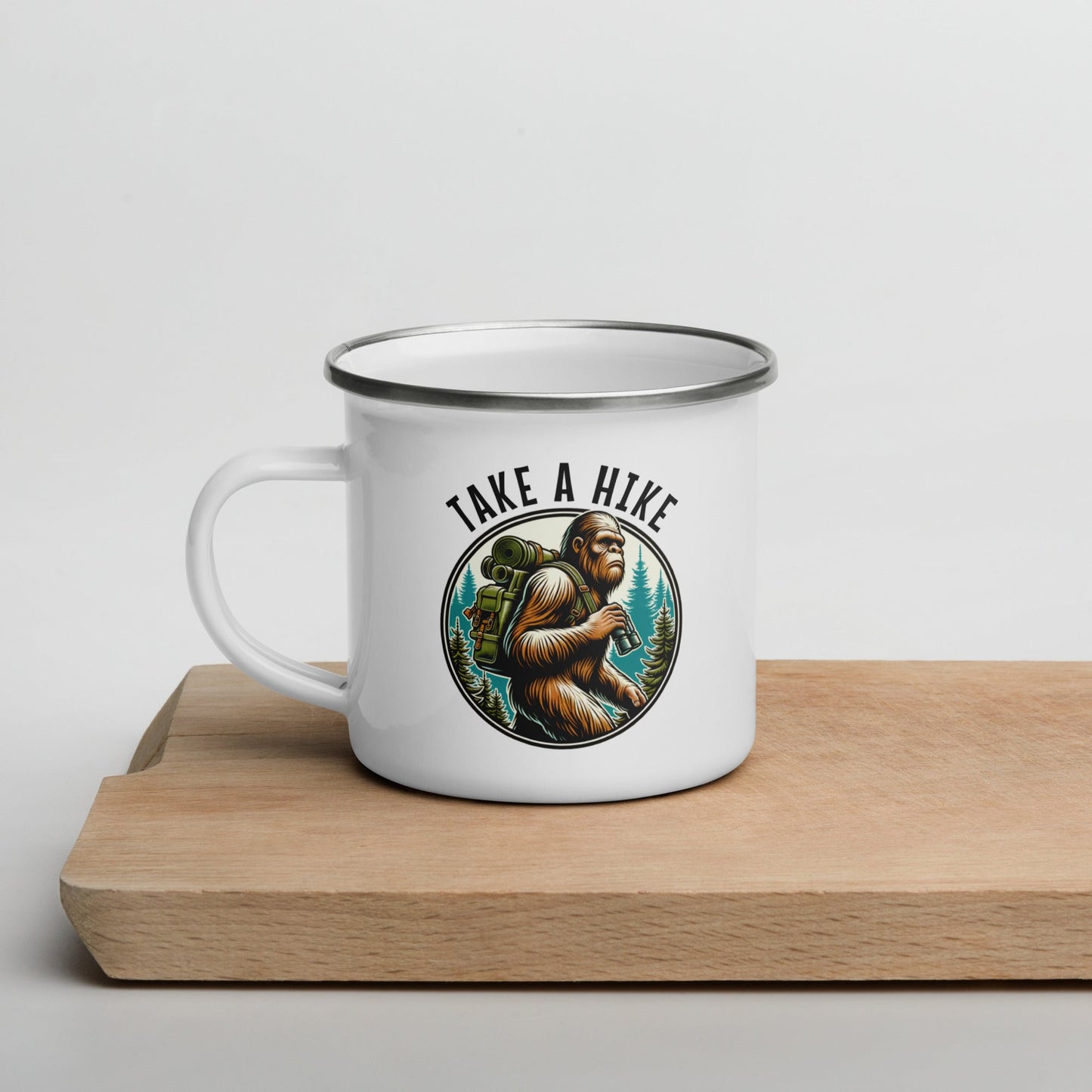 Bigfoot Take A Hike Enamel Mug - Mugs - Discovery Co.