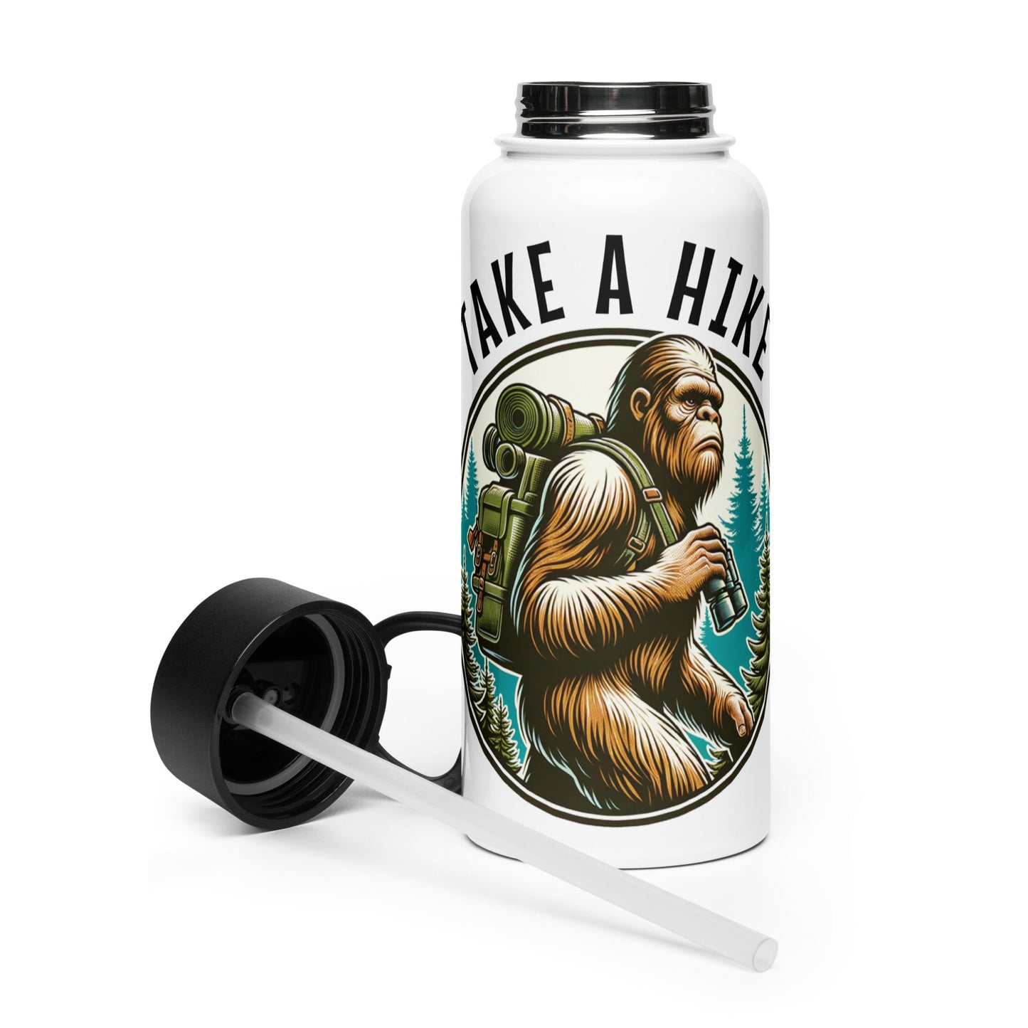 Bigfoot Take A Hike Stainless Steel Water Bottle With Straw Lid - Stainless Steel Water Bottle With Straw Lid - Discovery Co.