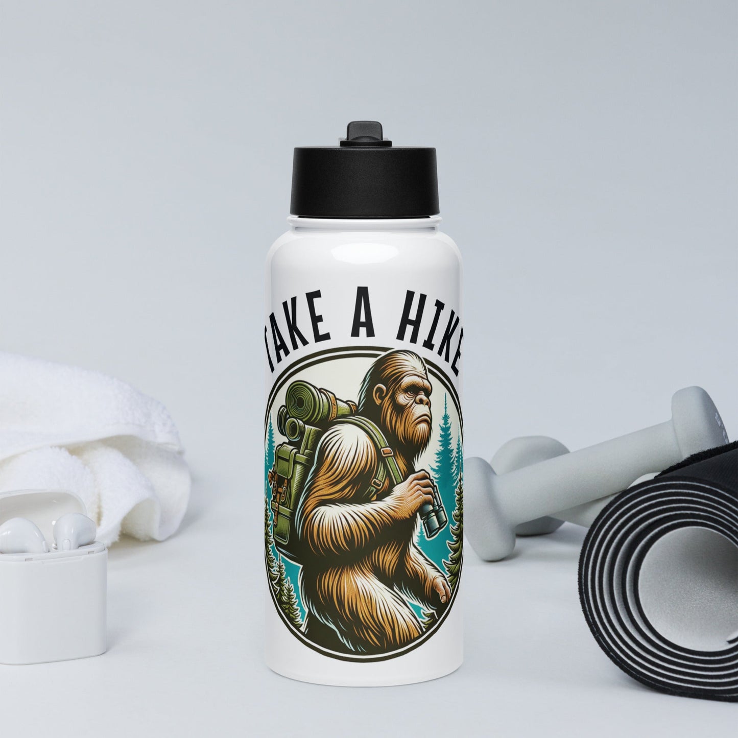 Bigfoot Take A Hike Stainless Steel Water Bottle With Straw Lid - Stainless Steel Water Bottle With Straw Lid - Discovery Co.