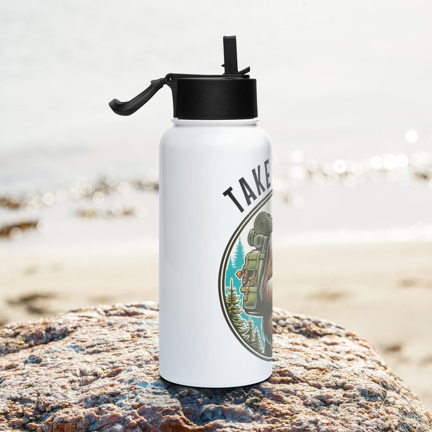 Bigfoot Take A Hike Stainless Steel Water Bottle With Straw Lid - Stainless Steel Water Bottle With Straw Lid - Discovery Co.