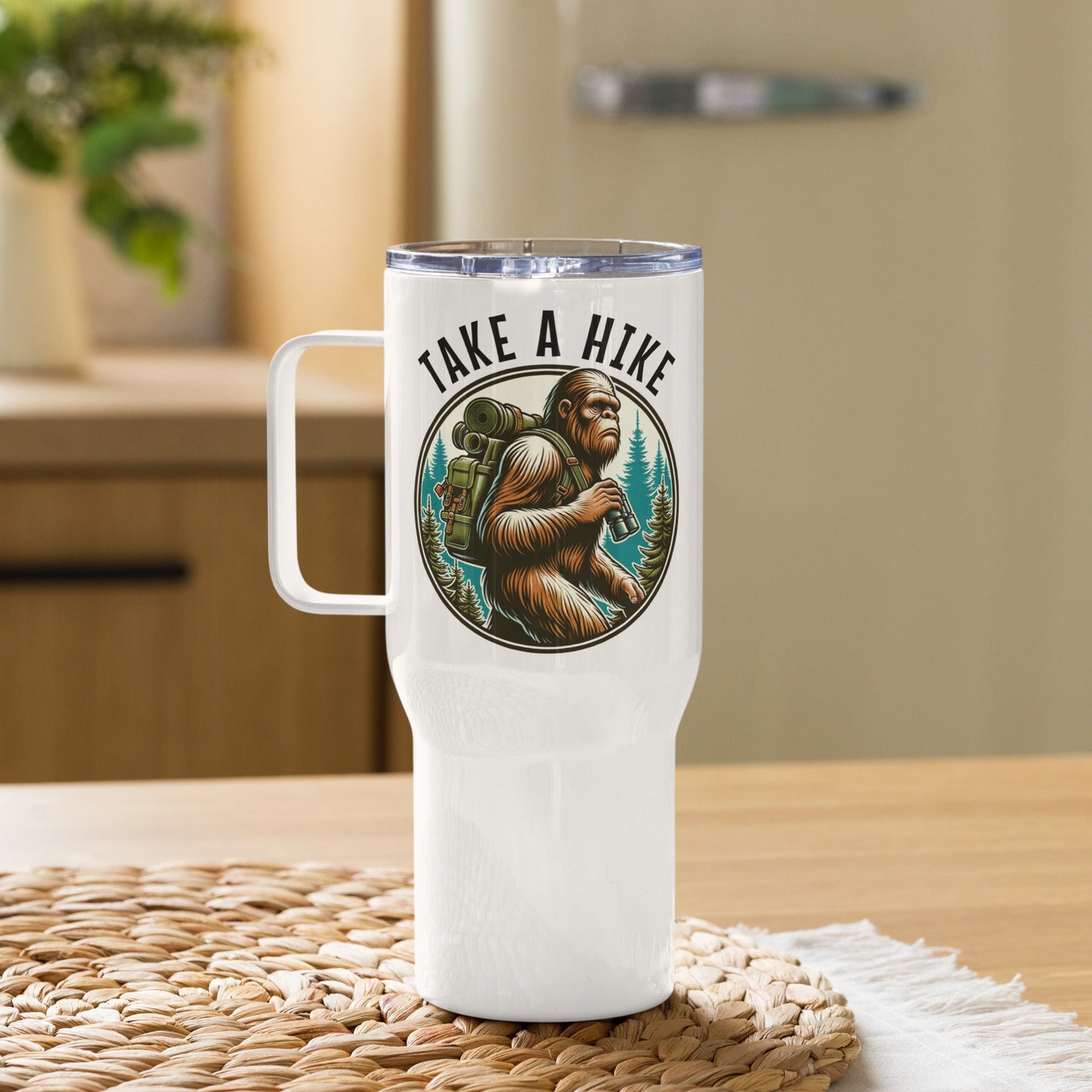 Bigfoot Take A Hike Travel Mug With Handle (25 oz and 40 oz) - Travel Mug - Discovery Co.