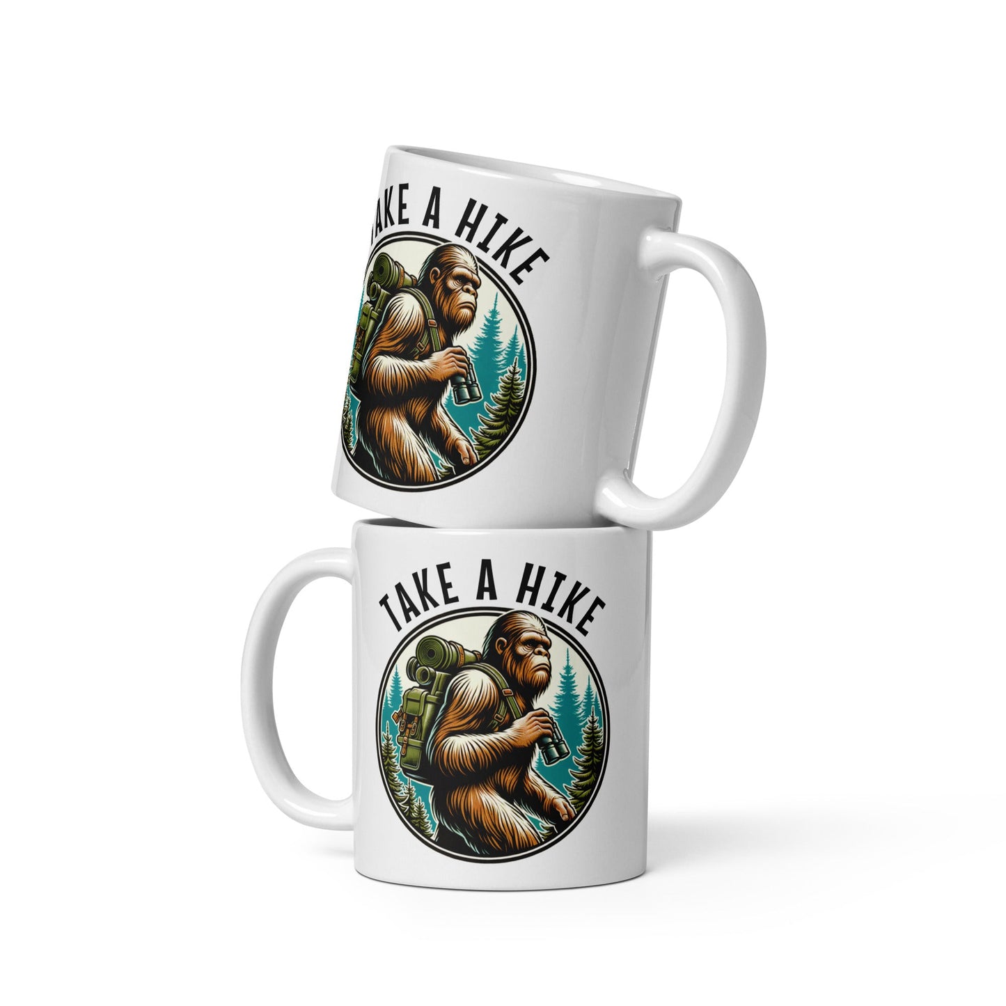 Bigfoot Take A Hike White Glossy Mug (11 oz, 15 oz, 20 oz) - Mugs - Discovery Co.