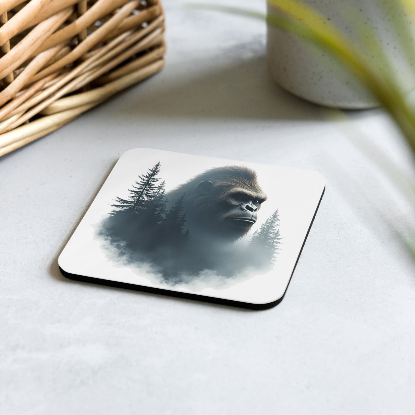 Bigfoot Watching Cork - Back Coaster - Coasters - Discovery Co.