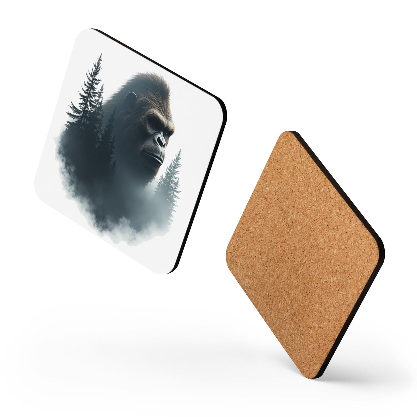 Bigfoot Watching Cork - Back Coaster - Coasters - Discovery Co.