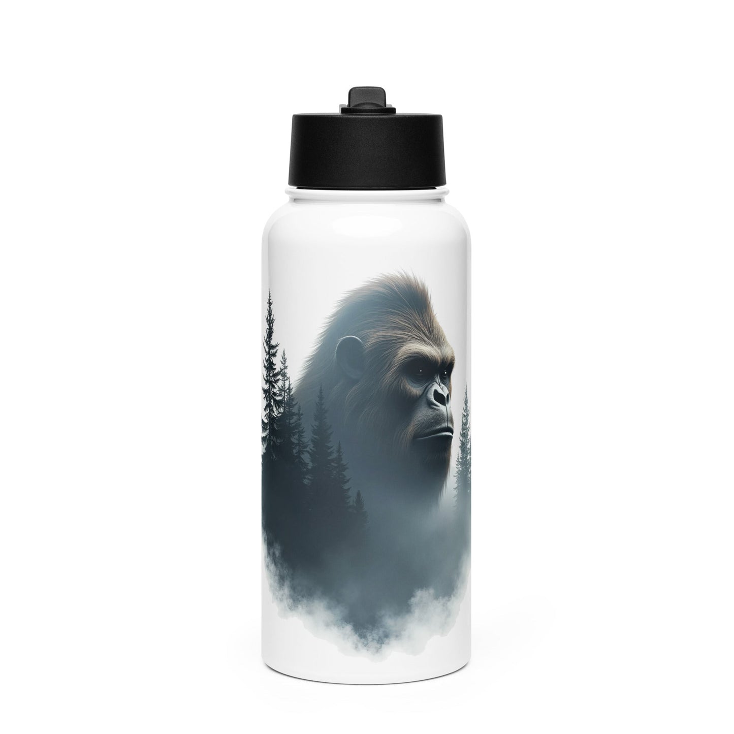 Bigfoot Watching Stainless Steel Water Bottle With Straw Lid - Stainless Steel Water Bottle With Straw Lid - Discovery Co.
