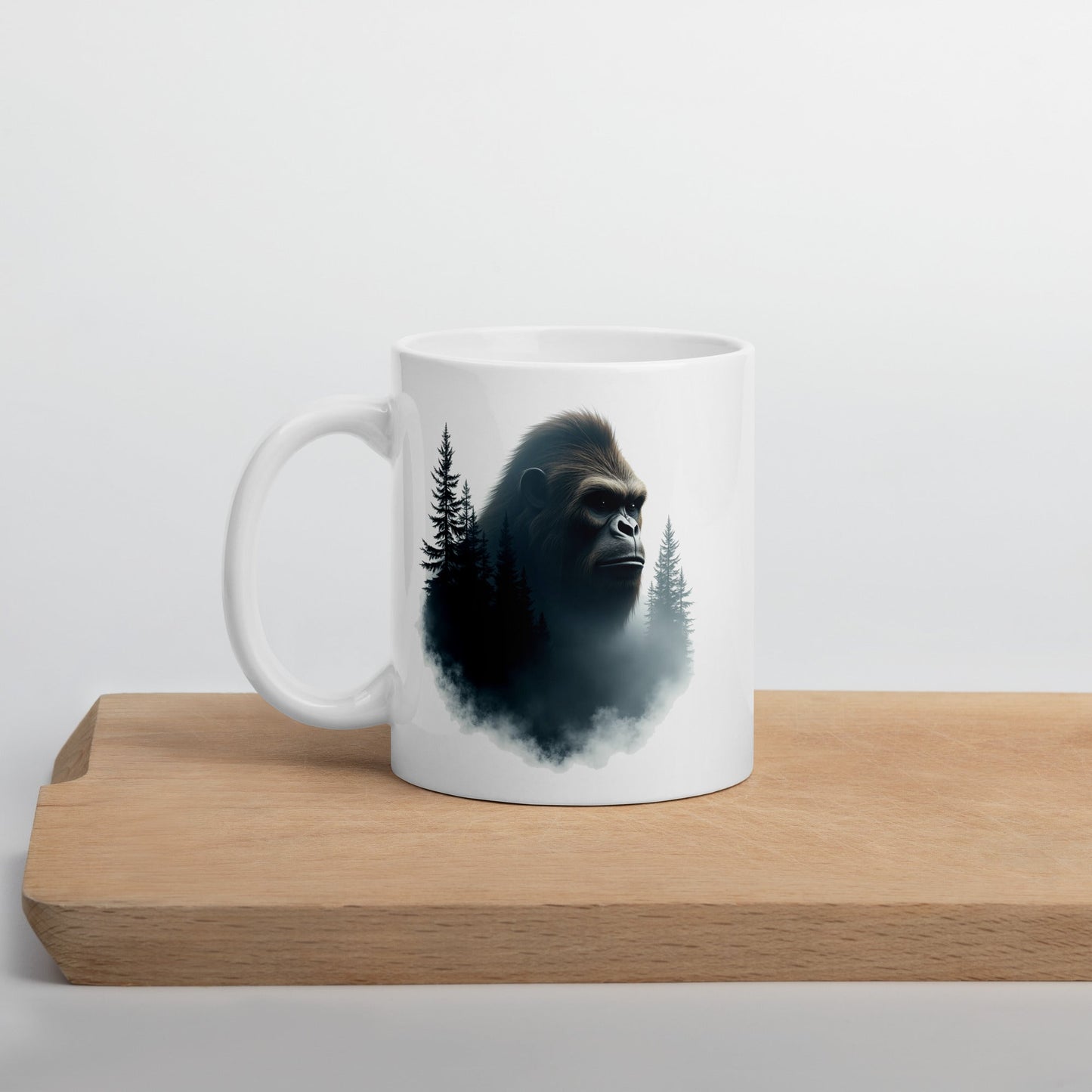 Bigfoot Watching White Glossy Mug (11 oz, 15 oz, 20 oz) - Mugs - Discovery Co.