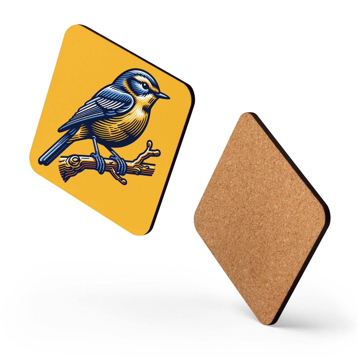 Bird III Cork - Back Coaster - Coasters - Discovery Co.