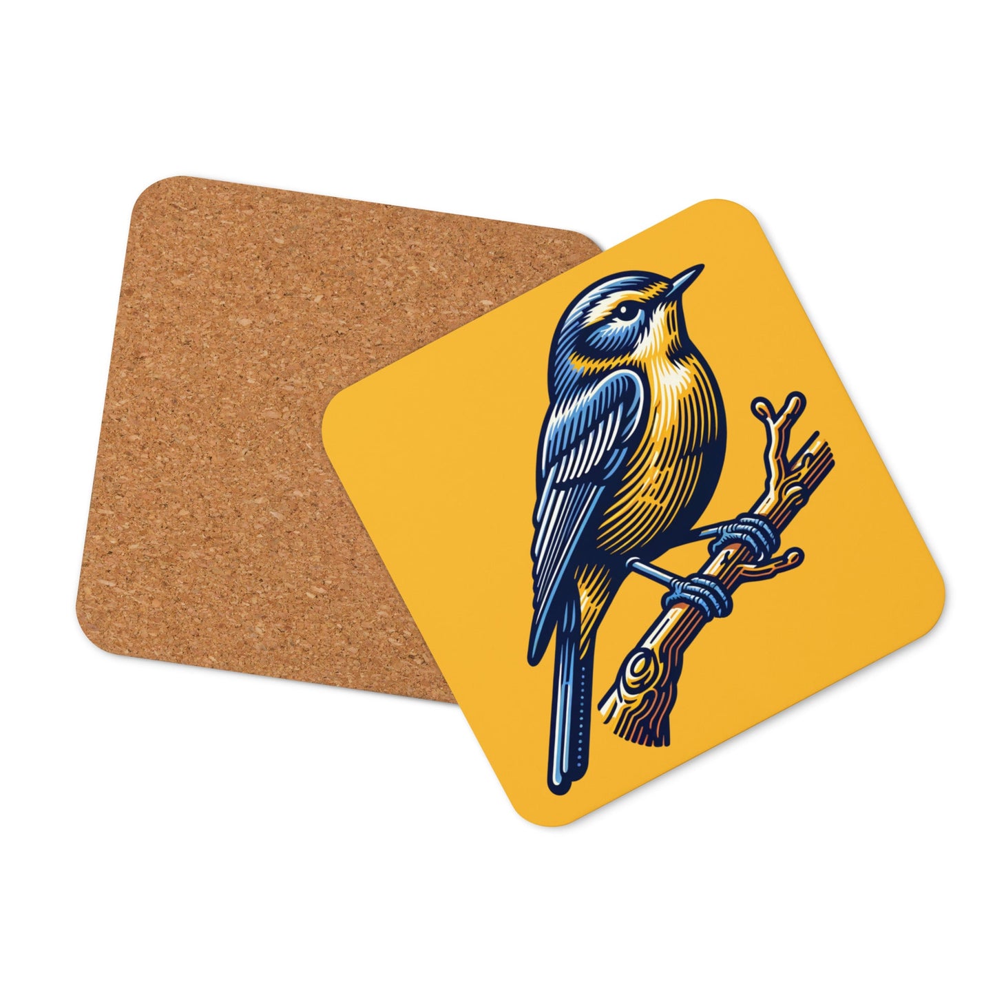 Bird III Cork - Back Coaster - Coasters - Discovery Co.