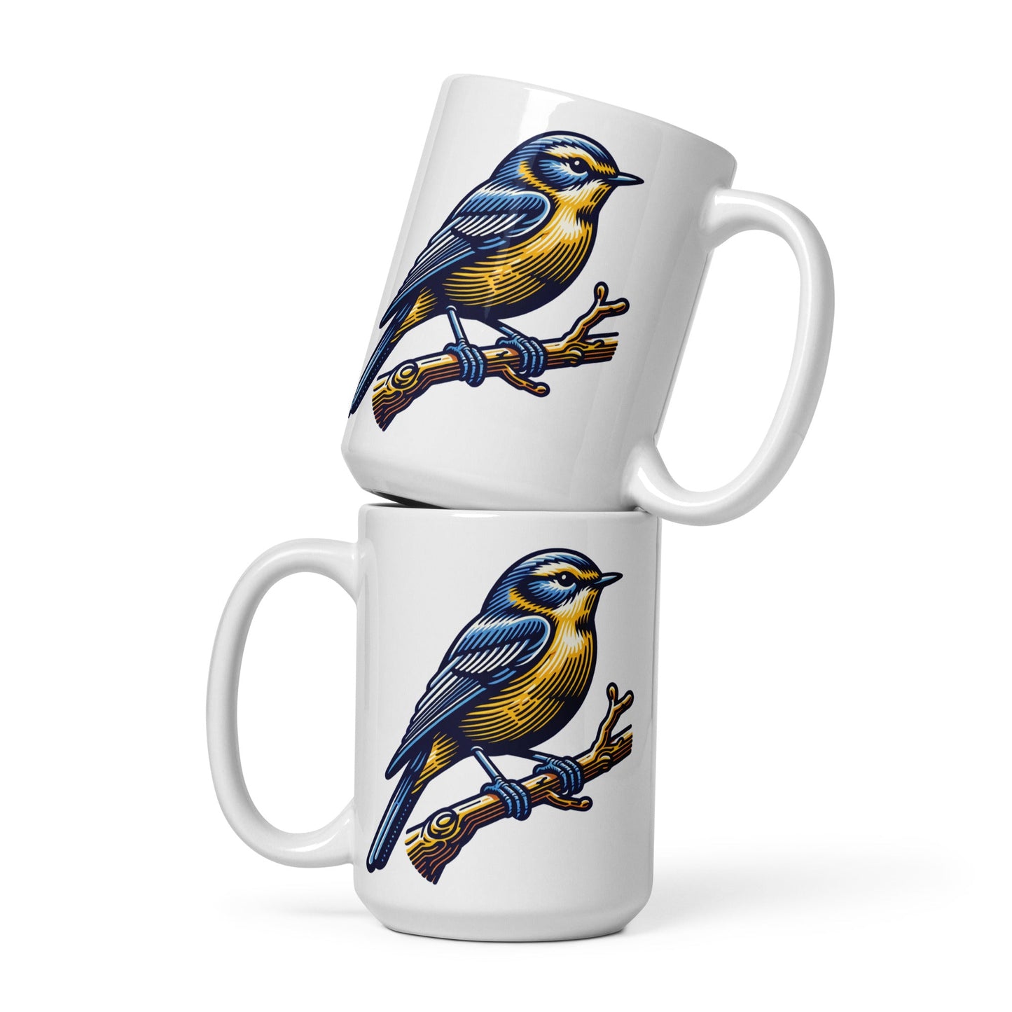 Bird III White Glossy Mug (11 oz, 15 oz, 20 oz) - Mugs - Discovery Co.