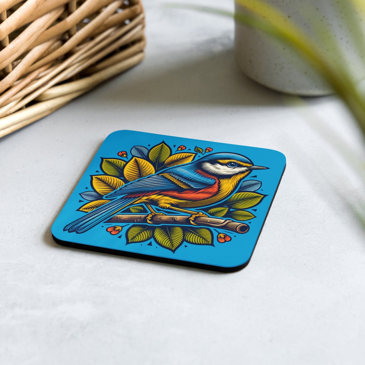 Bird IV Cork - Back Coaster - Coasters - Discovery Co.