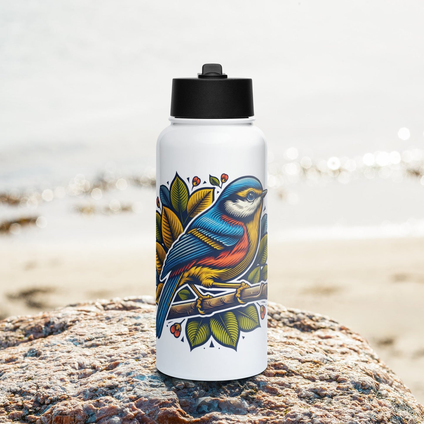 Bird IV Stainless Steel Water Bottle With Straw Lid - Stainless Steel Water Bottle With Straw Lid - Discovery Co.
