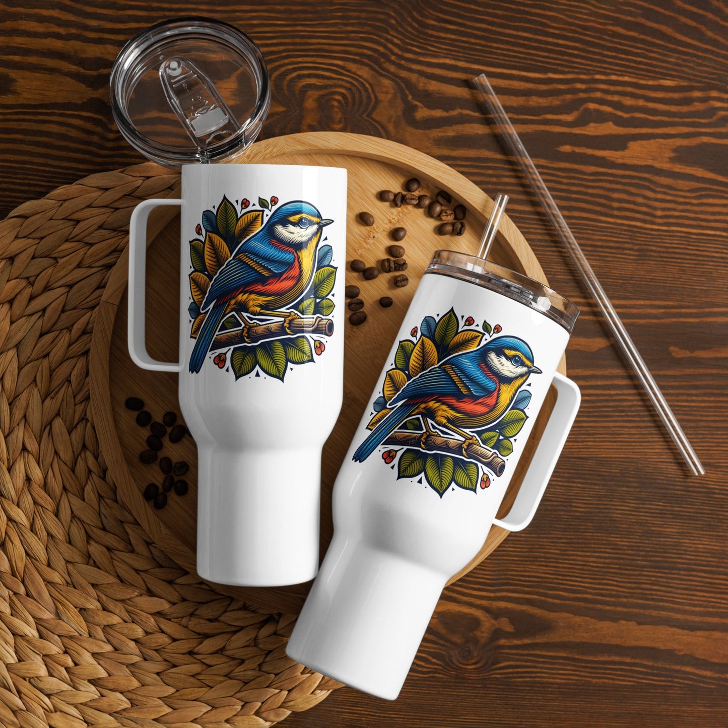 Bird IV Travel Mug With Handle (25 oz and 40 oz) - Travel Mug - Discovery Co.