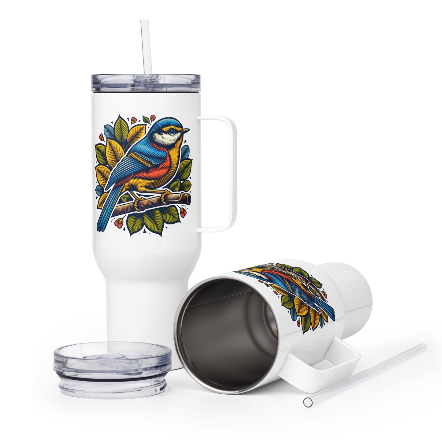 Bird IV Travel Mug With Handle (25 oz and 40 oz) - Travel Mug - Discovery Co.