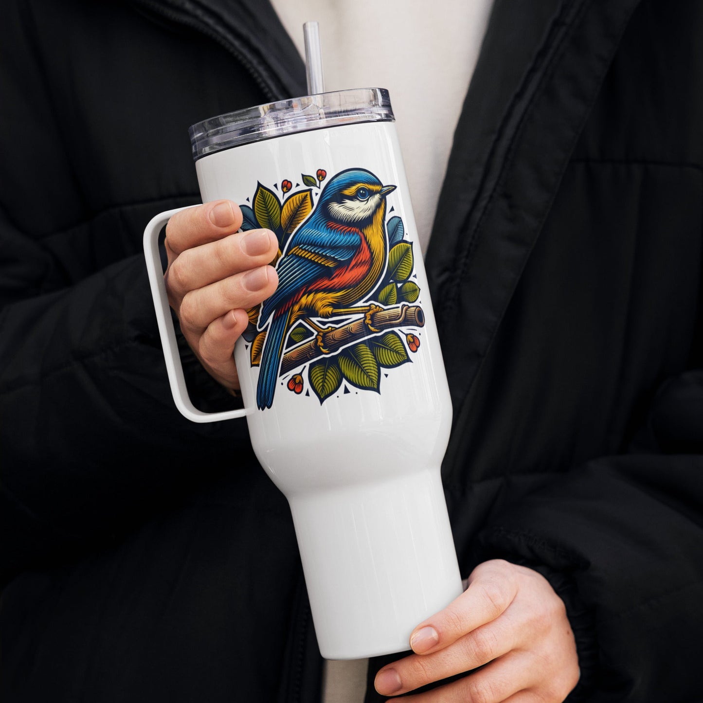 Bird IV Travel Mug With Handle (25 oz and 40 oz) - Travel Mug - Discovery Co.