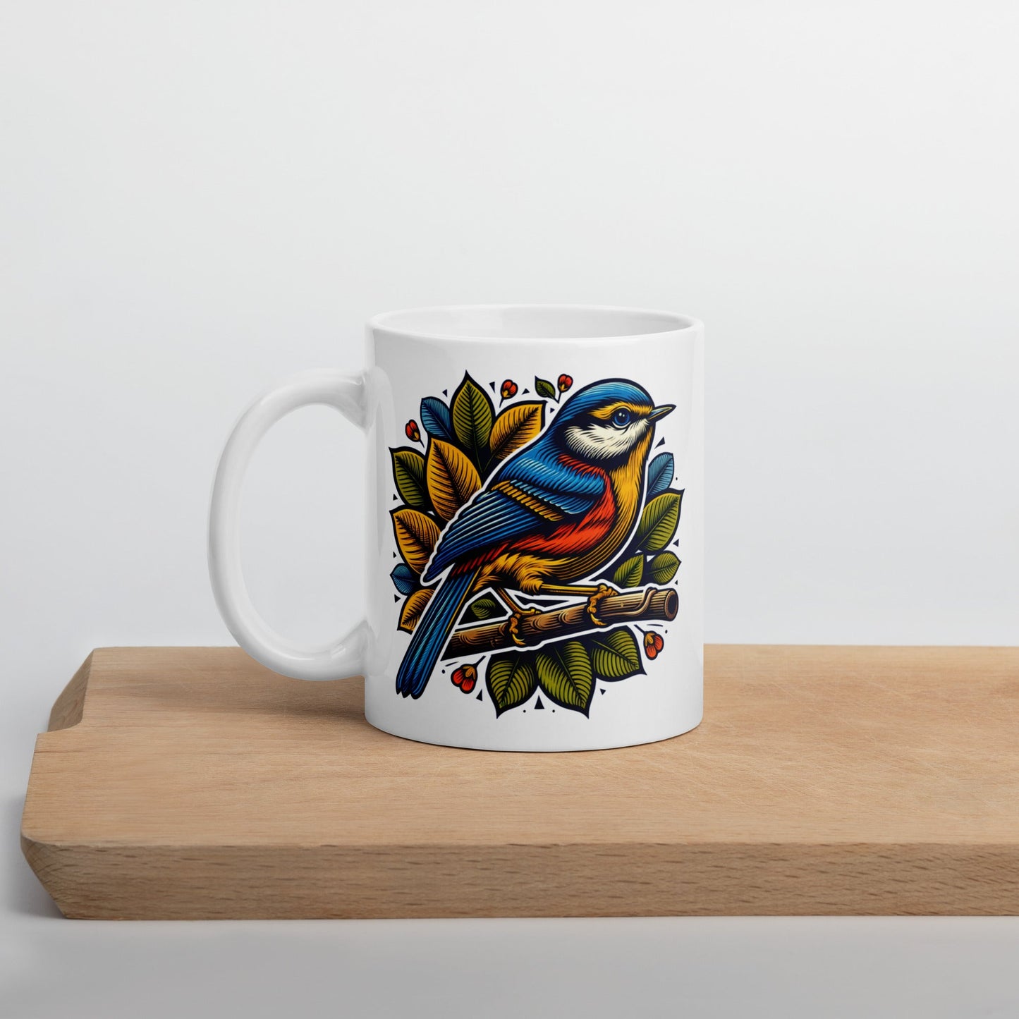 Bird IV White Glossy Mug (11 oz, 15 oz, 20 oz) - Mugs - Discovery Co.