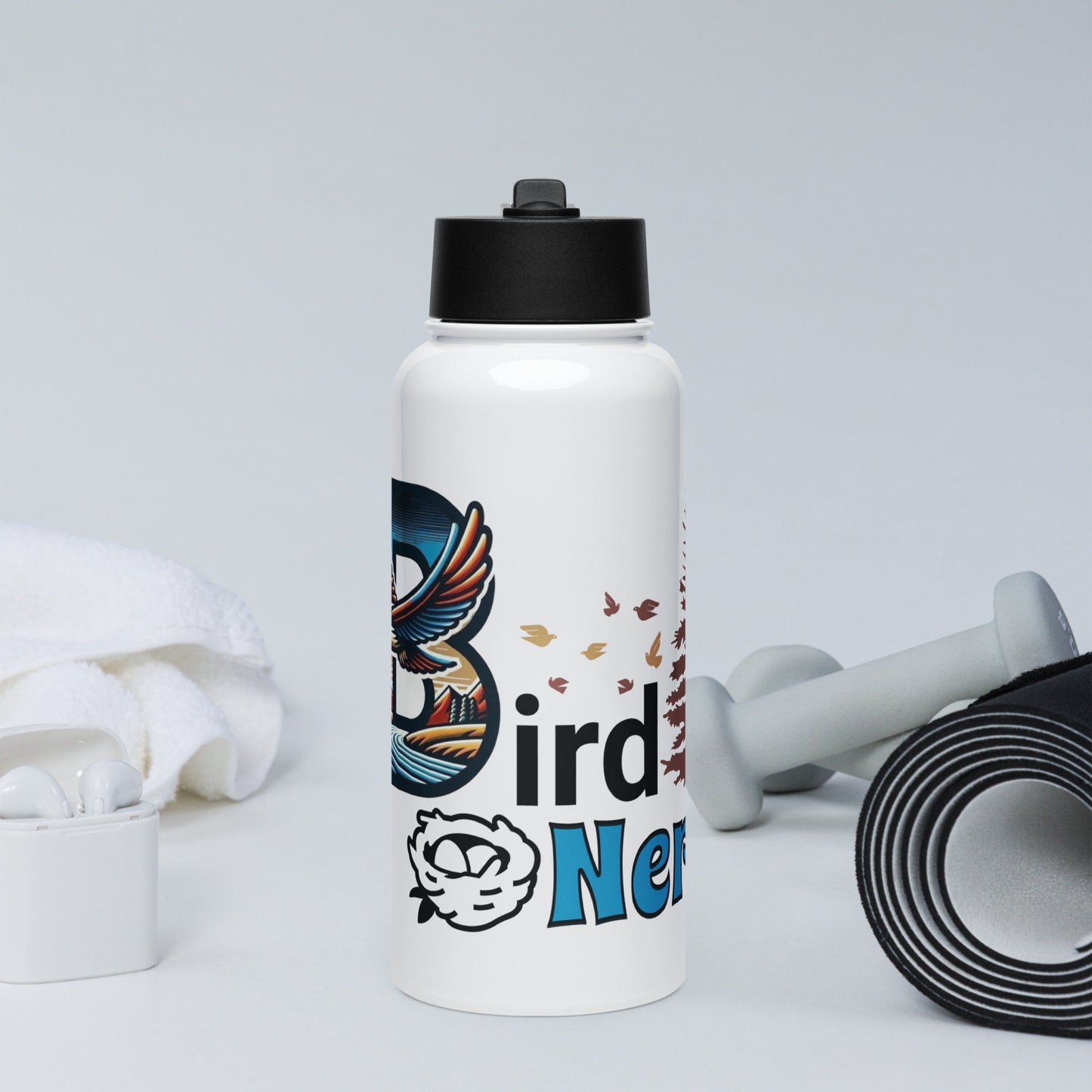 Bird Nerd II Stainless Steel Water Bottle With Straw Lid - Stainless Steel Water Bottle With Straw Lid - Discovery Co.