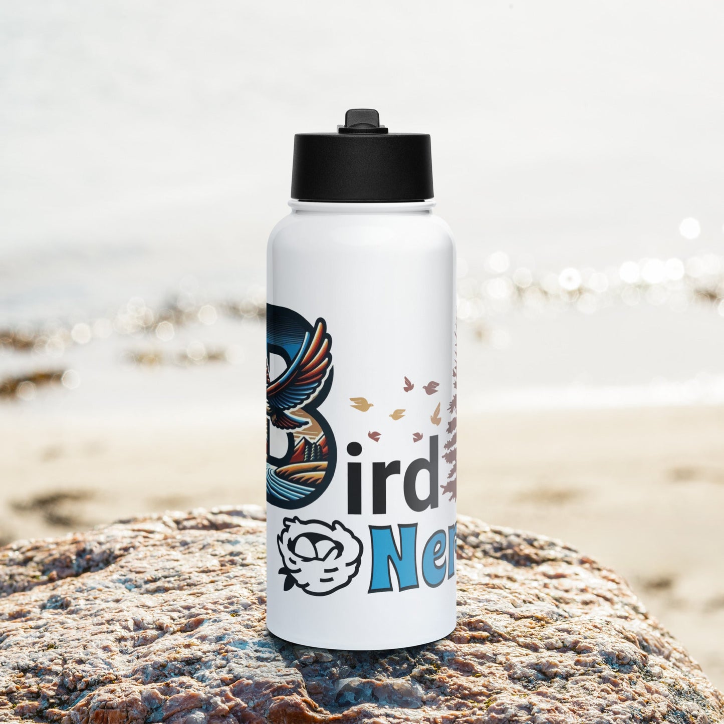 Bird Nerd II Stainless Steel Water Bottle With Straw Lid - Stainless Steel Water Bottle With Straw Lid - Discovery Co.