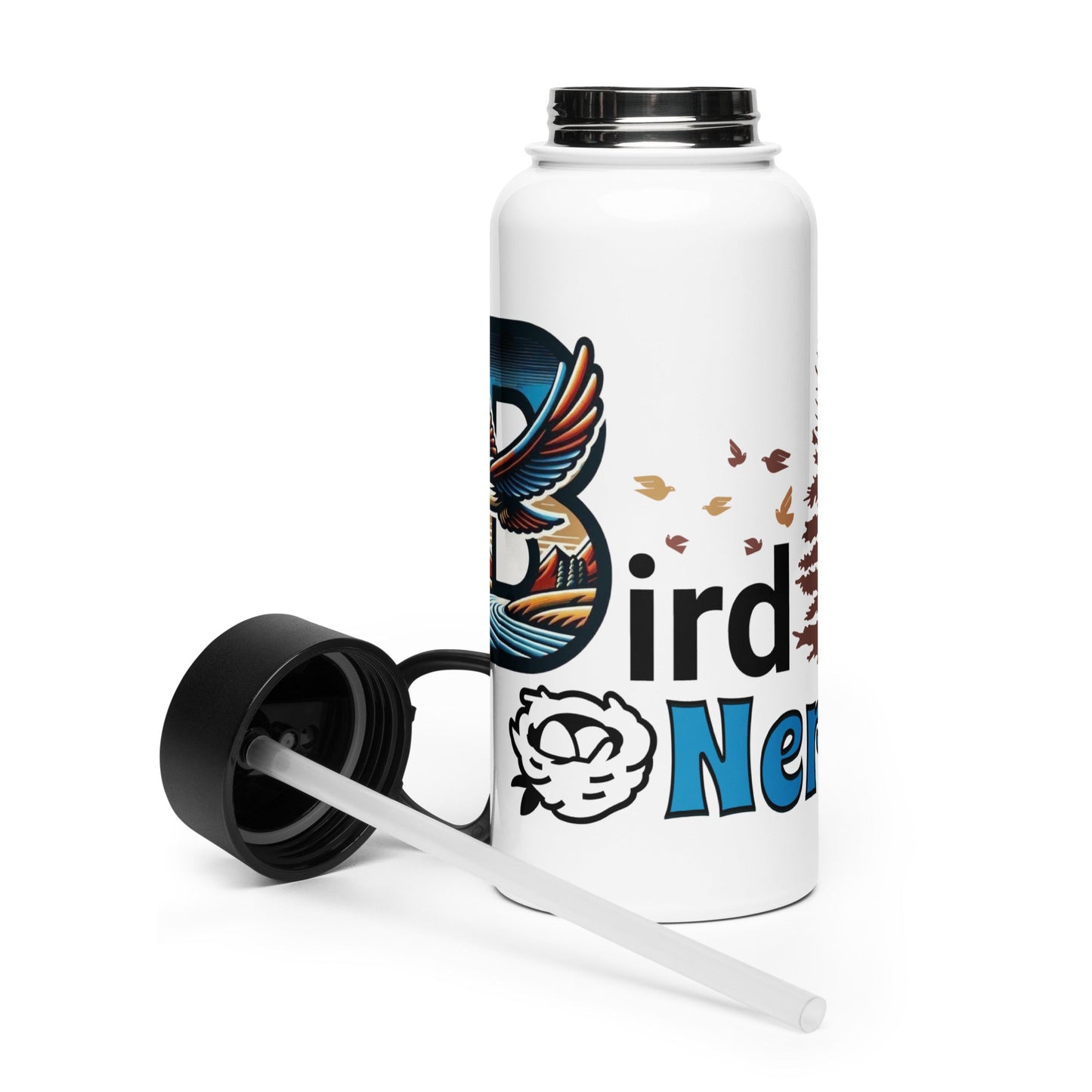 Bird Nerd II Stainless Steel Water Bottle With Straw Lid - Stainless Steel Water Bottle With Straw Lid - Discovery Co.