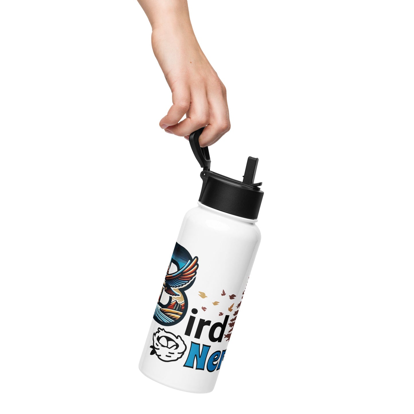 Bird Nerd II Stainless Steel Water Bottle With Straw Lid - Stainless Steel Water Bottle With Straw Lid - Discovery Co.