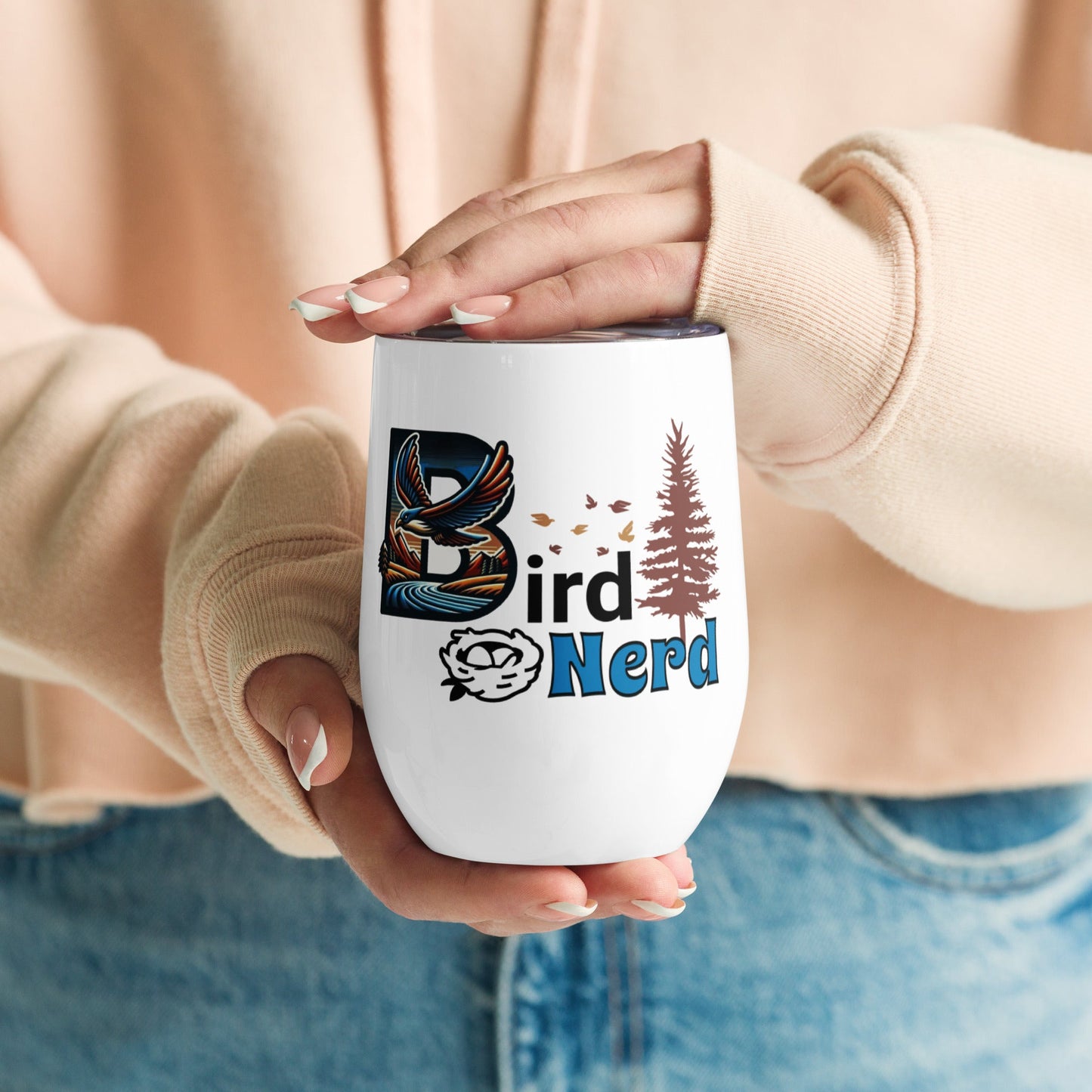Bird Nerd II Stainless Steel Wine Tumbler - Steel Tumbler - Discovery Co.