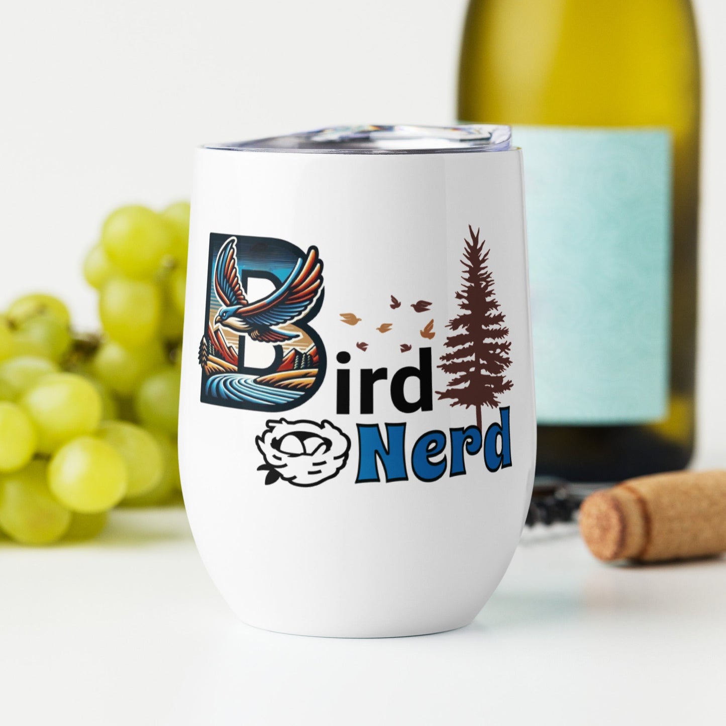 Bird Nerd II Stainless Steel Wine Tumbler - Steel Tumbler - Discovery Co.
