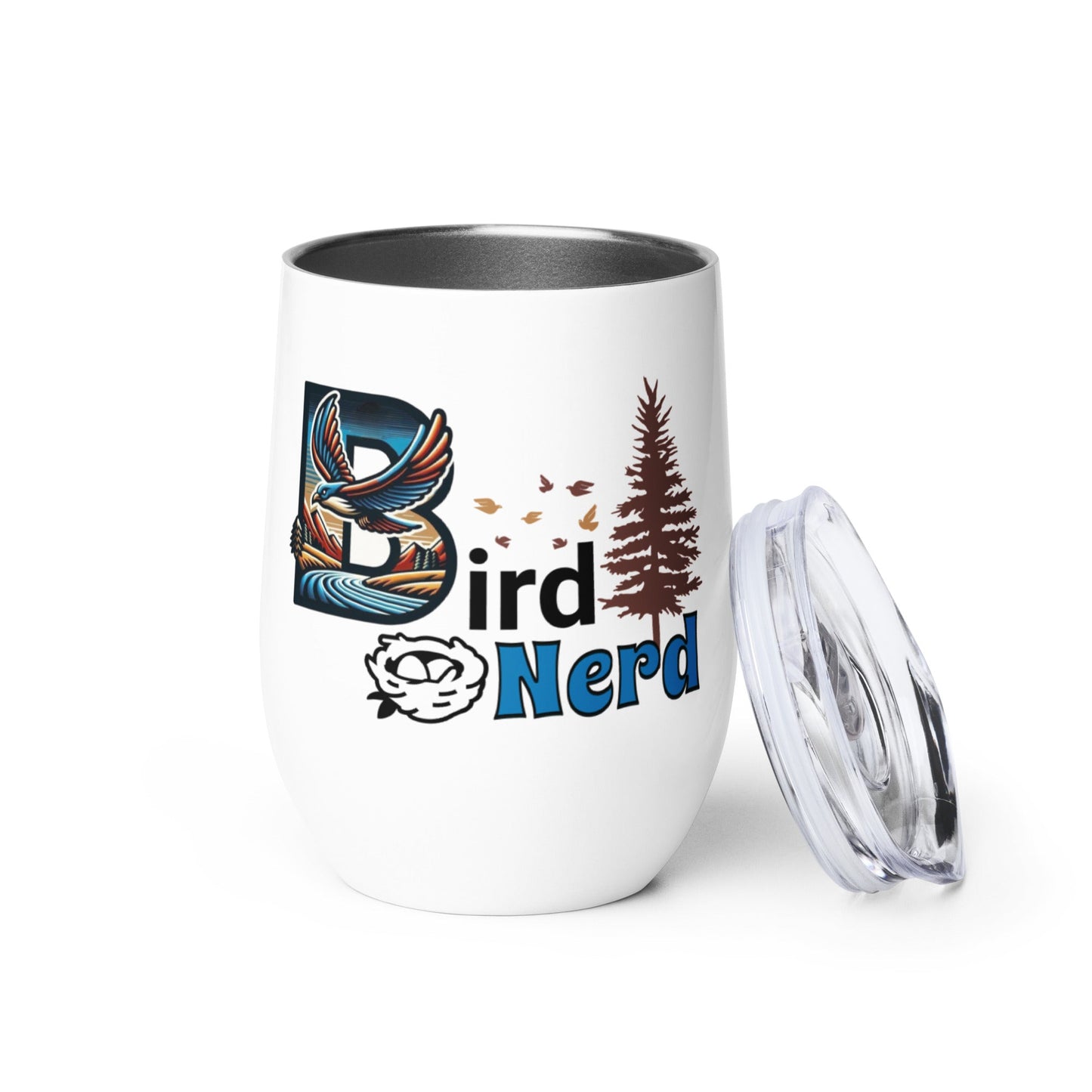 Bird Nerd II Stainless Steel Wine Tumbler - Steel Tumbler - Discovery Co.