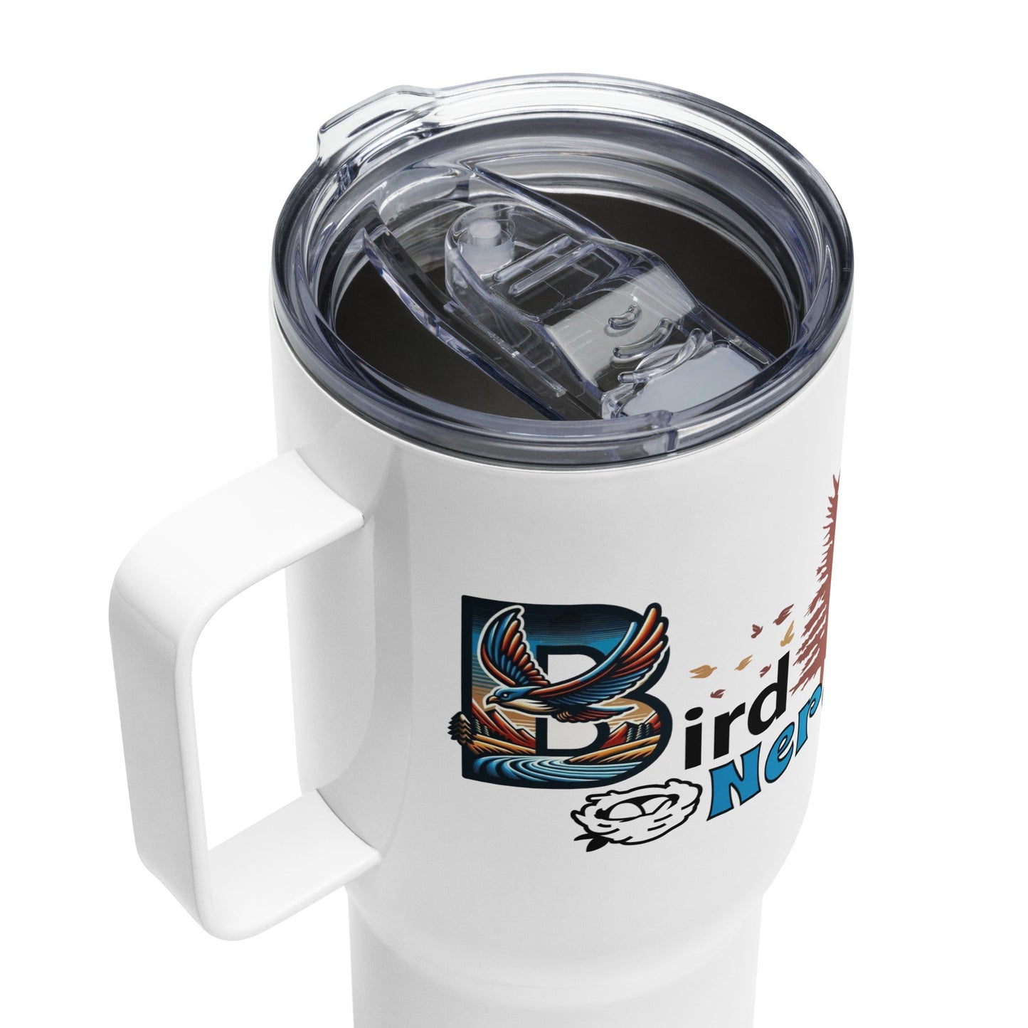 Bird Nerd II Travel Mug With Handle (25 oz and 40 oz) - Travel Mug - Discovery Co.