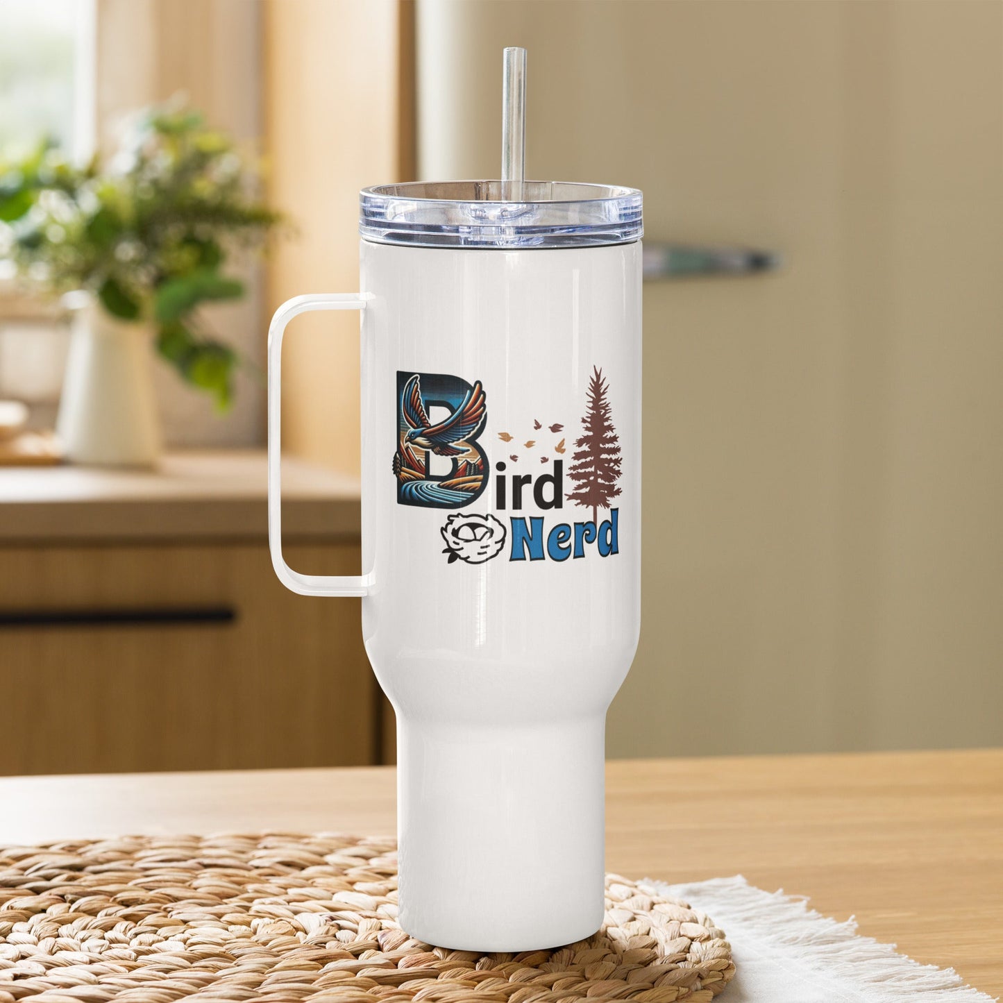 Bird Nerd II Travel Mug With Handle (25 oz and 40 oz) - Travel Mug - Discovery Co.