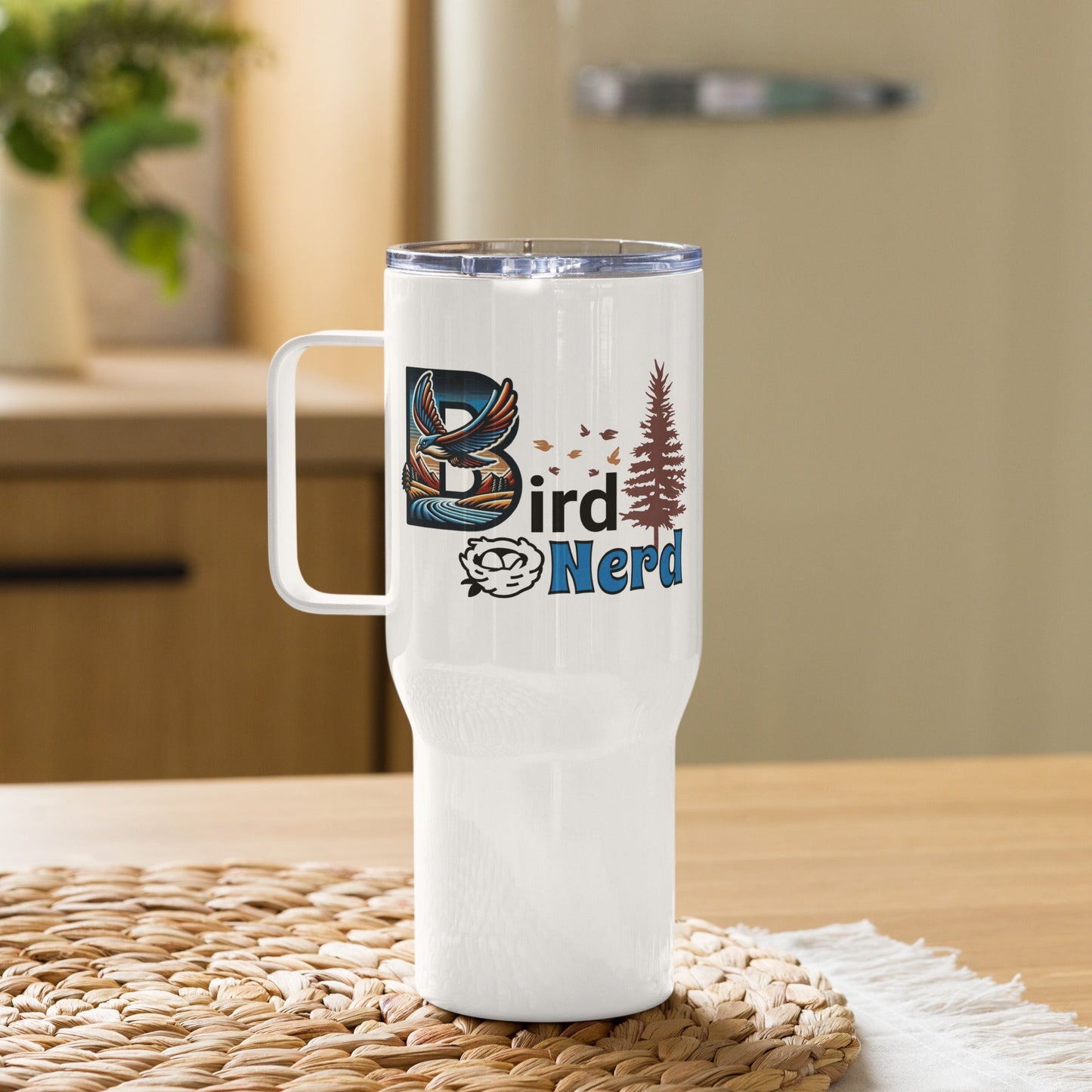 Bird Nerd II Travel Mug With Handle (25 oz and 40 oz) - Travel Mug - Discovery Co.