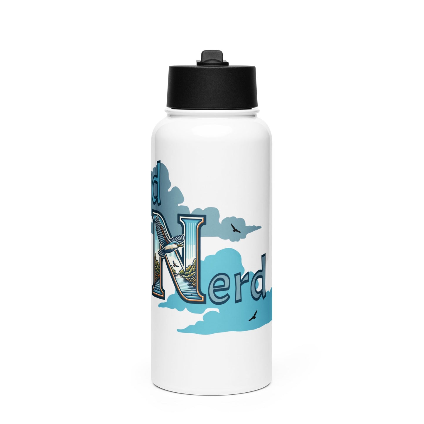 Bird Nerd Stainless Steel Water Bottle With Straw Lid - Stainless Steel Water Bottle With Straw Lid - Discovery Co.