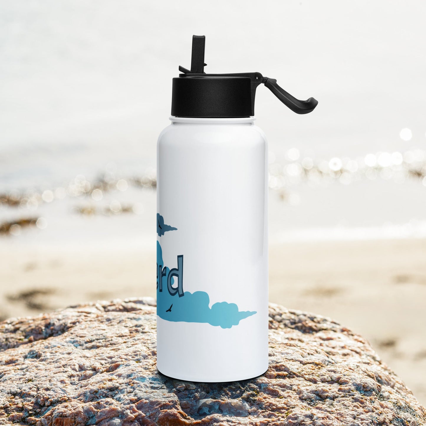 Bird Nerd Stainless Steel Water Bottle With Straw Lid - Stainless Steel Water Bottle With Straw Lid - Discovery Co.