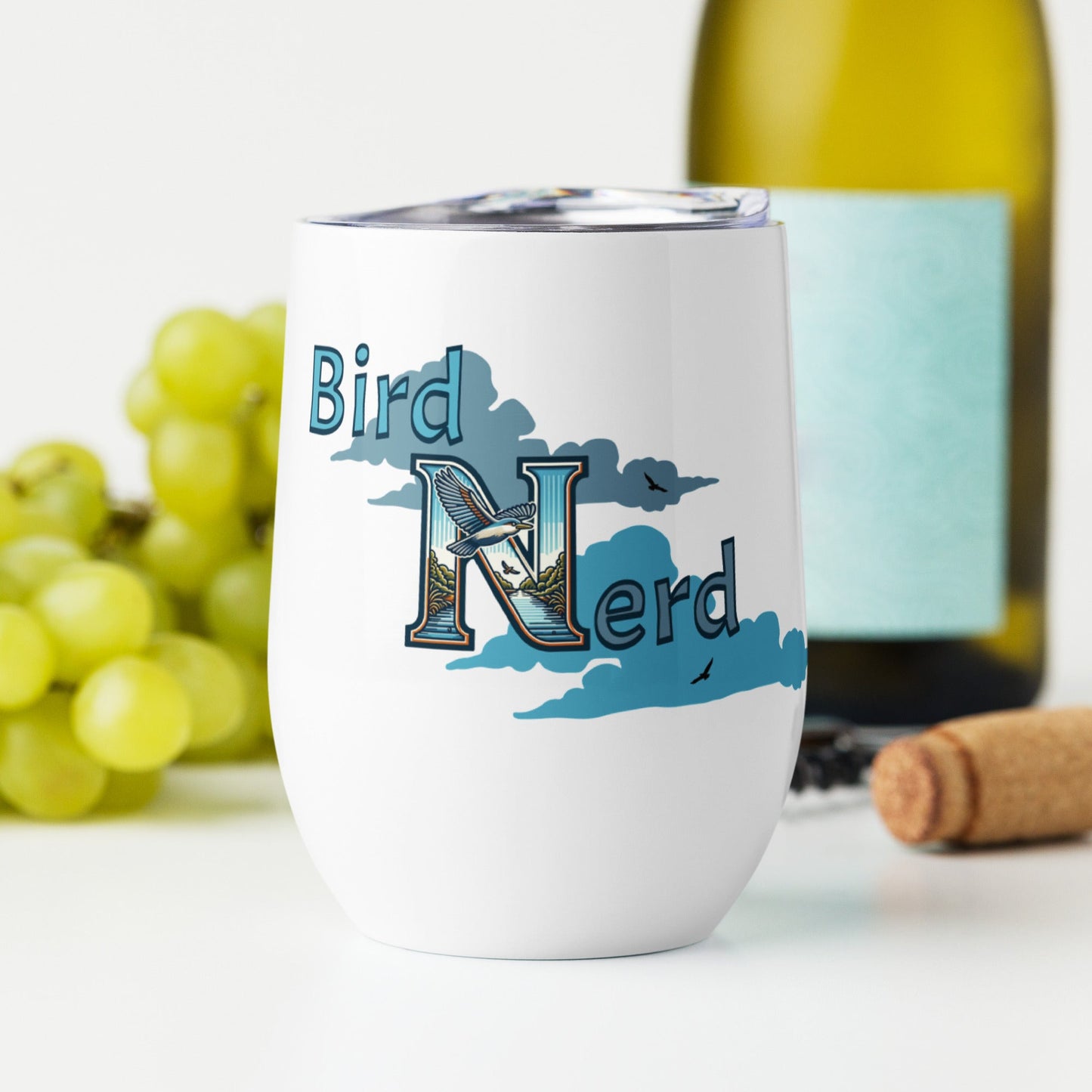 Bird Nerd Stainless Steel Wine Tumbler - Steel Tumbler - Discovery Co.